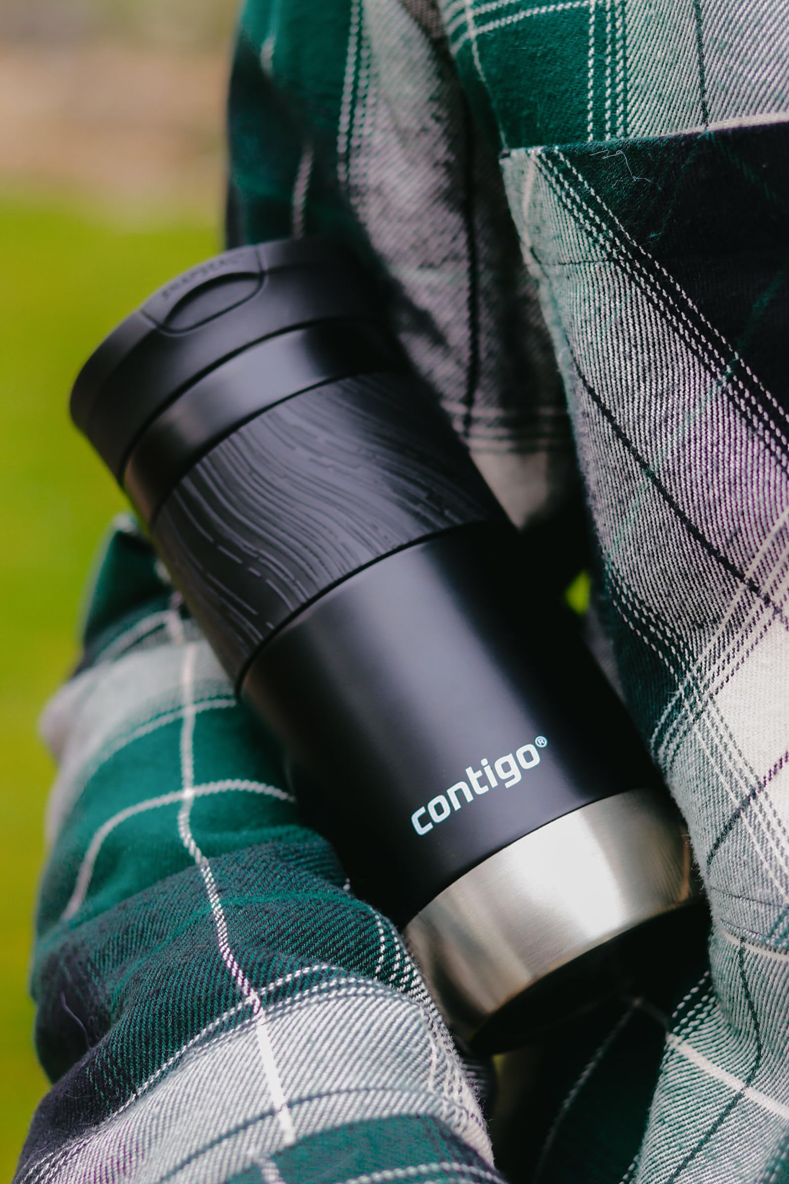 Contigo Byron 2.0 SNAPSEAL - Tazza termica con incisione – nome in acciaio inox, tazza da viaggio, tazza da caffè to go, a prova di perdite, coperchio facile da pulire, senza BPA, 470 ml (Licorice)