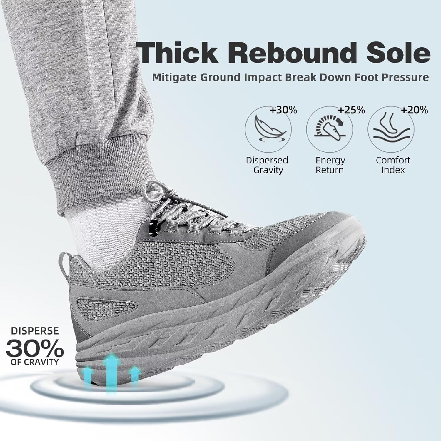 OrthoComfoot Men's Orthopedic Diabetic Wide Walking Shoes: Comfortable Plantar Fasciitis Fashion Sneakers with Arch Support for Swollen, Casual Hammer Toes Shoes for Foot and Heel Pain Relief - Image 5