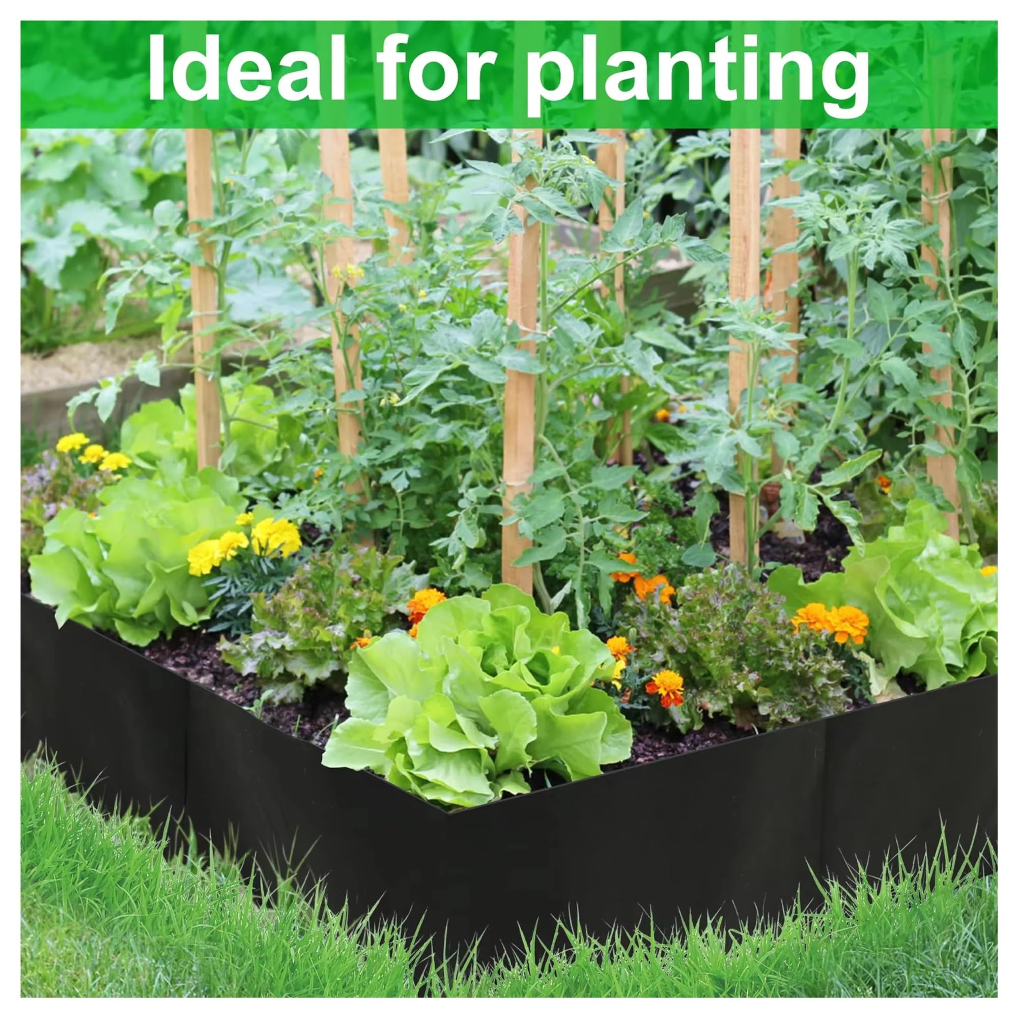 Bolsa for plantar en jardín, 4 Uds., con diseño de rejilla múltiple, bolsa cultivo fieltro for verduras, tomates y patatas, maceta rectangular for vivero para Flores, Verduras, Frutas(60x60x30cm)