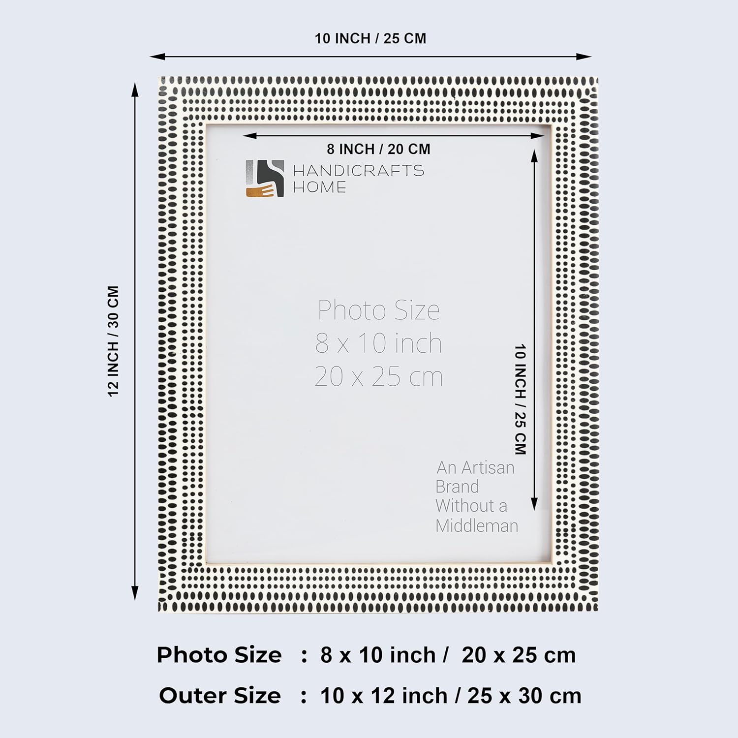 Handicrafts Home 8x10 Picture Frames - Style Wall Hanging & Desk Décor, Farmhouse Photo Frame, Living Room, Office & Home Décor, Small Picture Frame for Diploma & Wall Decor, Rhythm Particles