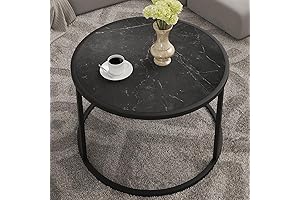 SAYGOER Round Coffee Table: Sophisticated Marble Aesthetic for Modern Living