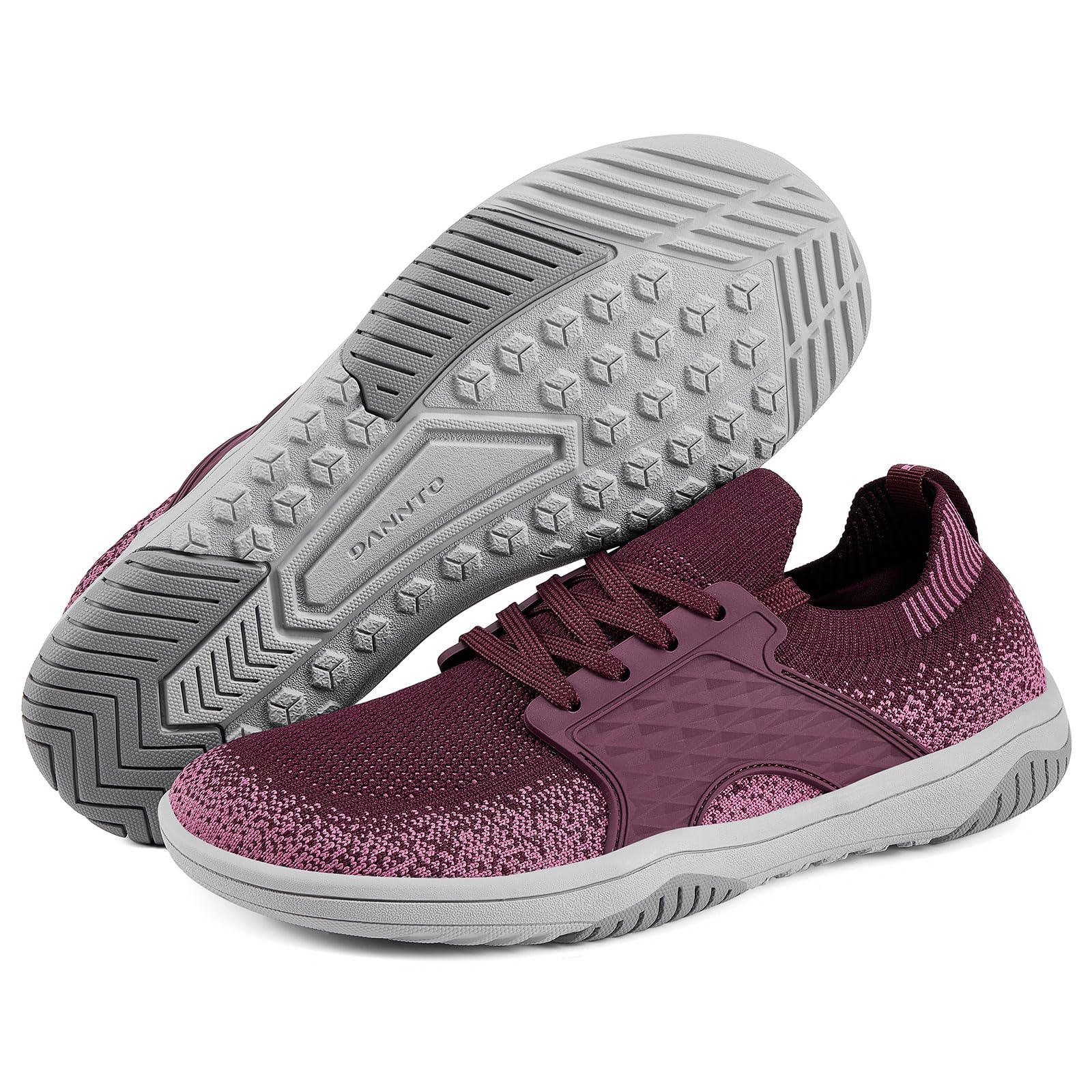 DANNTO Damen Barfußschuhe Breite Schuhe Zero Drop Sneaker | Minimalistisches,Leicht,Flexibel,Wide Toe Box,Rutschfest Gummisohle