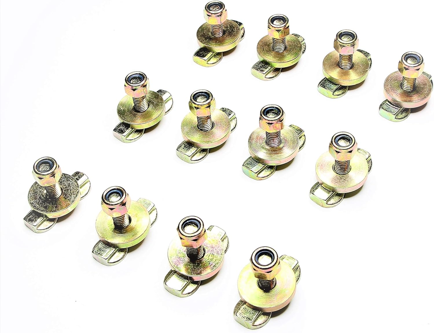 (Pack of 12) L-Track Double Lug Threaded Stud Nut Bolt On Fitting