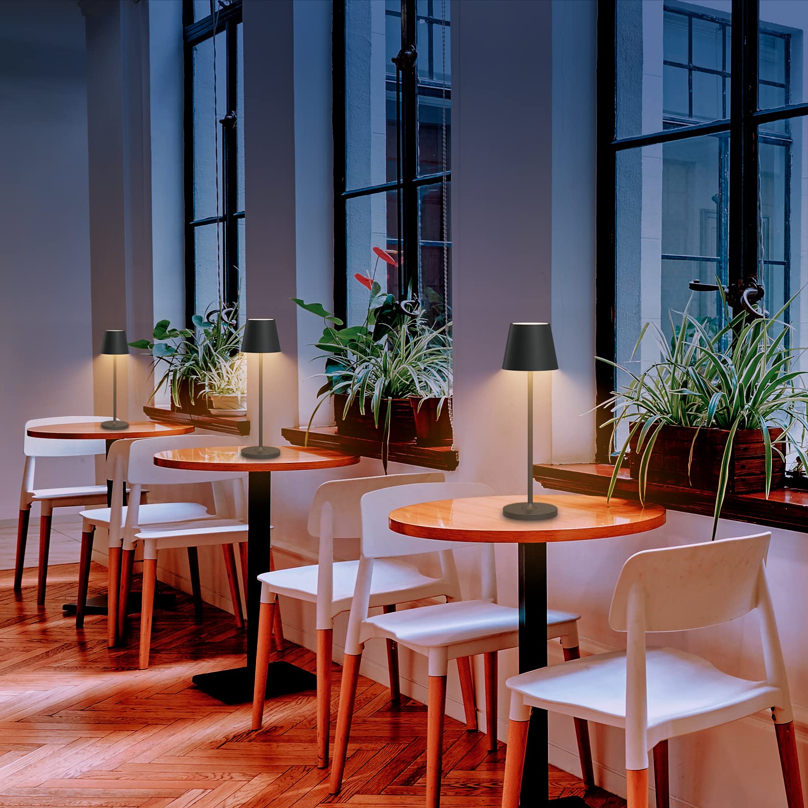 K-Bright lampada da tavolo ricaricabile in alluminio | 240LM | 3000K luce bianca calda da scrivania senza fili | interni/esterni con base di ricarica a contatto (Antracite)
