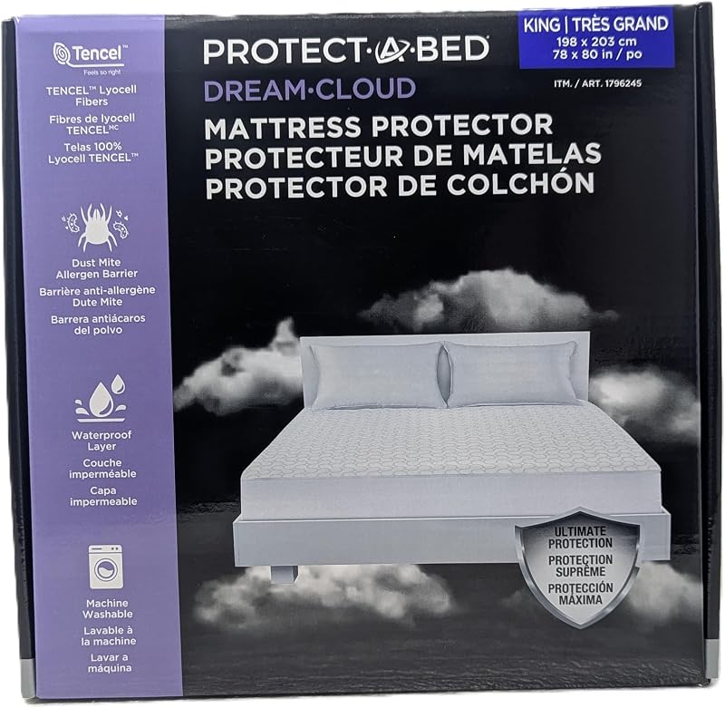 Mattress Protector – Waterproof, Breathable, Tencel Lyocell Top – Available in Queen & King Sizes (King)