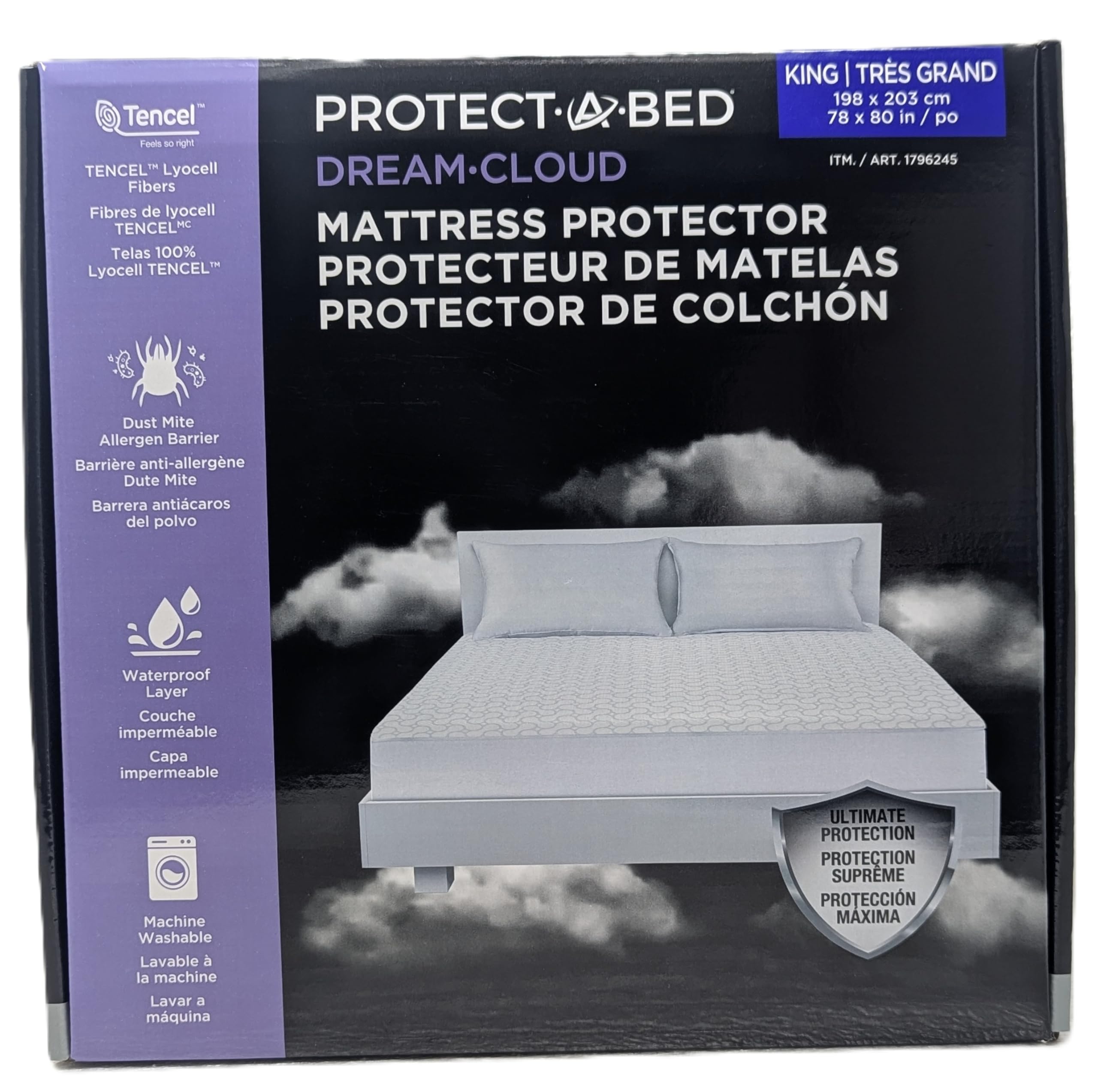 Protect-A-Bed Mattress Protector – waterproof, breathable, Tencel lyocell top – available in Queen and King sizes (King size)