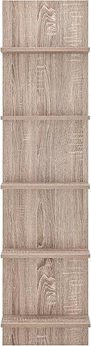 Danya B. Estantería vertical decorativa de montaje en pared, estantes de columna modernos (roble desgastado)
