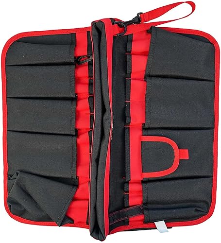 Miniatura 9 de MELOTOUGH Organizador de herramientas de cubo con 35 bolsillos que se adapta a cubos de 3.5-5 galones (rojo)