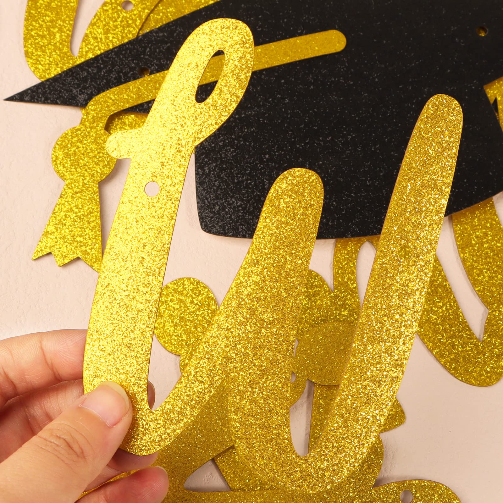 4 Gold-glitzernde Abschluss-Banner – Kastanienbraun/Gold Für 2020-Partys