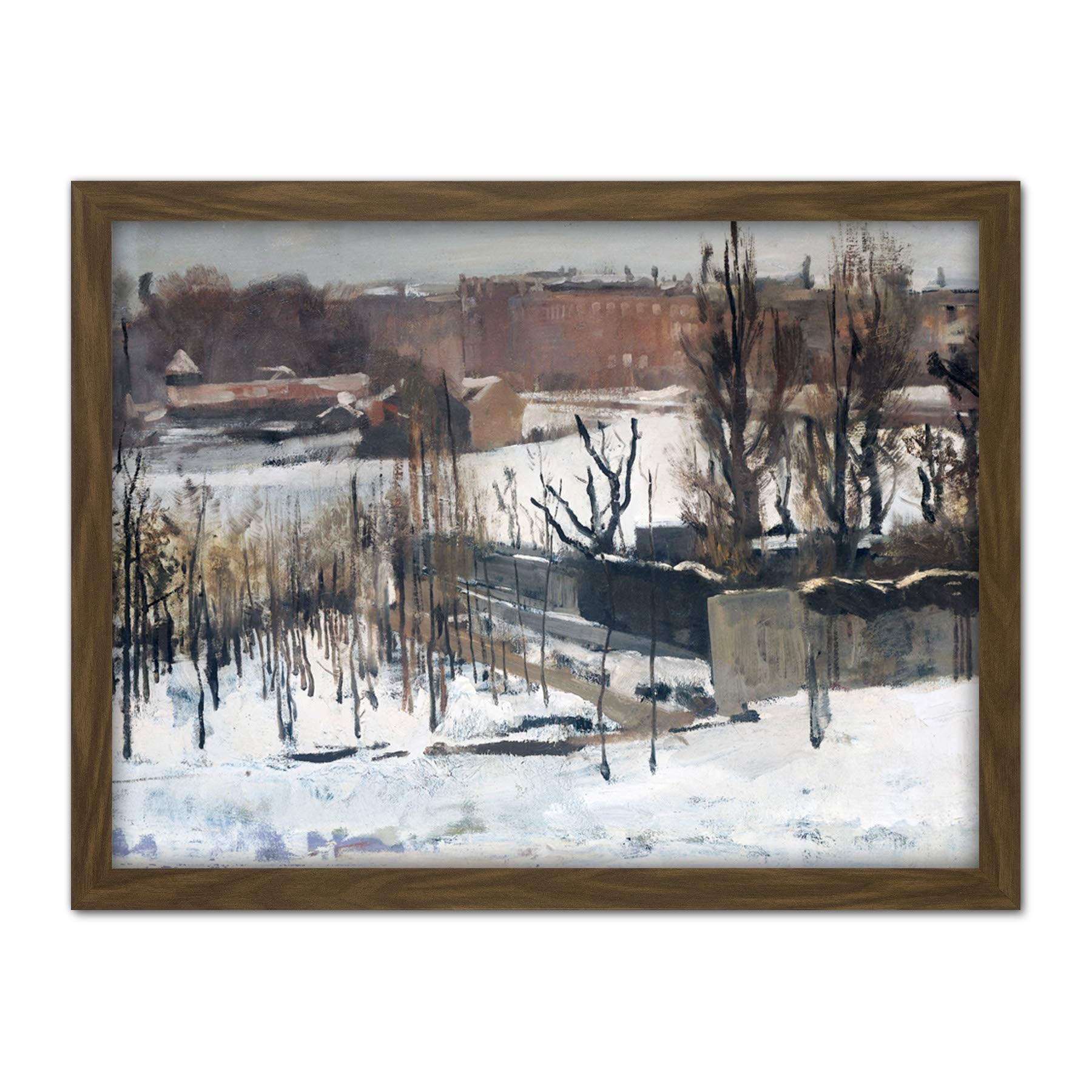 Artery8 Breitner View Oosterpark Amsterdam Snow Painting Artwork Framed Wall Art Print 18X24 Inch