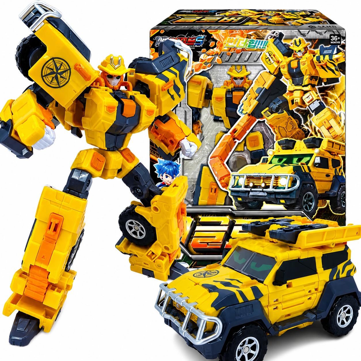 RaoNEE Metal Cardbot S GLOBER Gold SUV Vehicle Transforming Robot Car Korean Animation 글로버