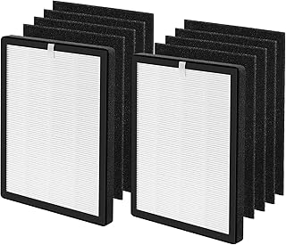 isinlive ProHEPA 9000 Replacement Filters, Compatible with VEVA ProHEPA 9000 Air Pur ifiers, Including 2 Pack H13 Premium True HEPA Filters + 8 Activated Carbon Pre-Filters