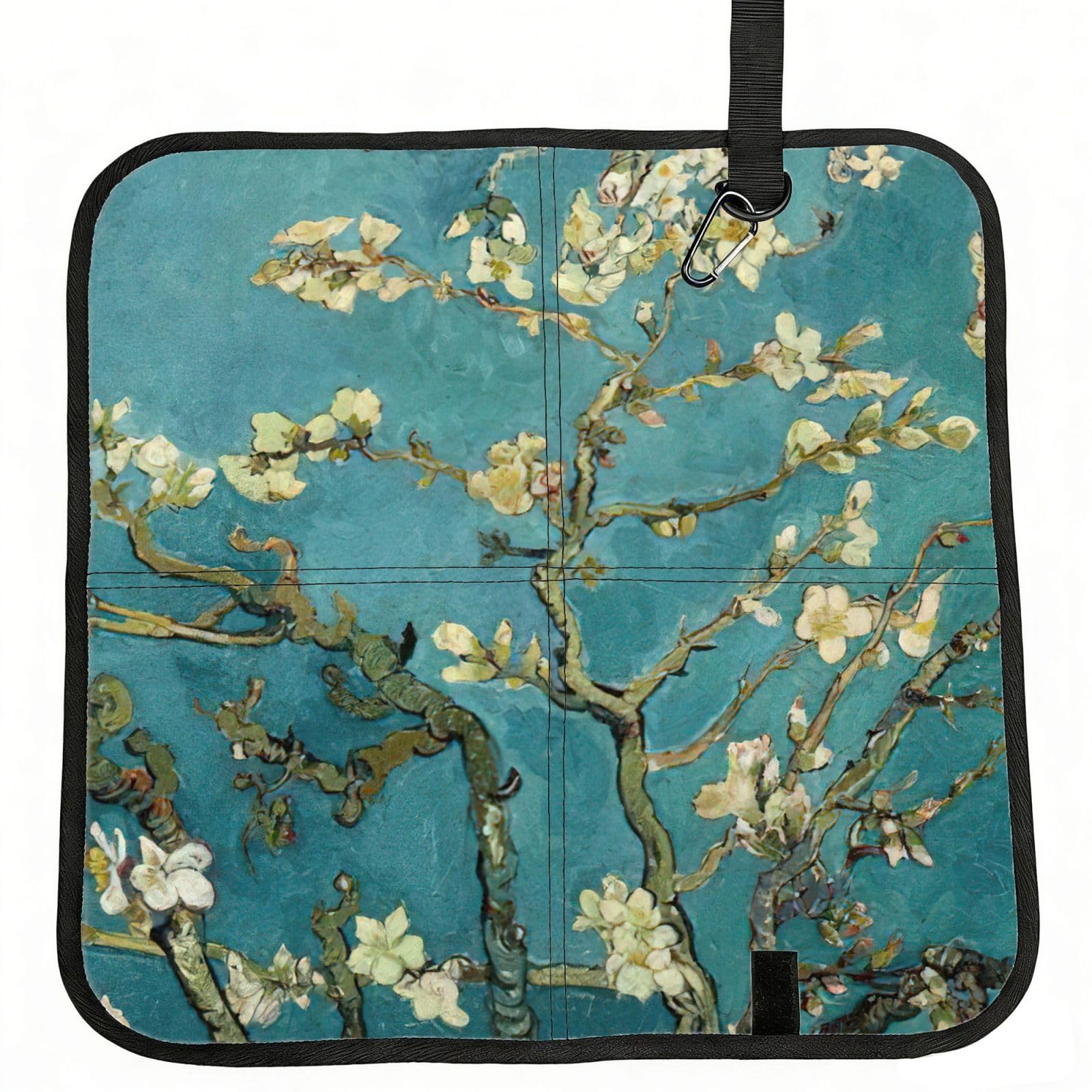 NImongt Painting Almond Blossoms Print Portable Chair Pad Foldable Seat Cushion Outdoor Seating Office Picnic Camping