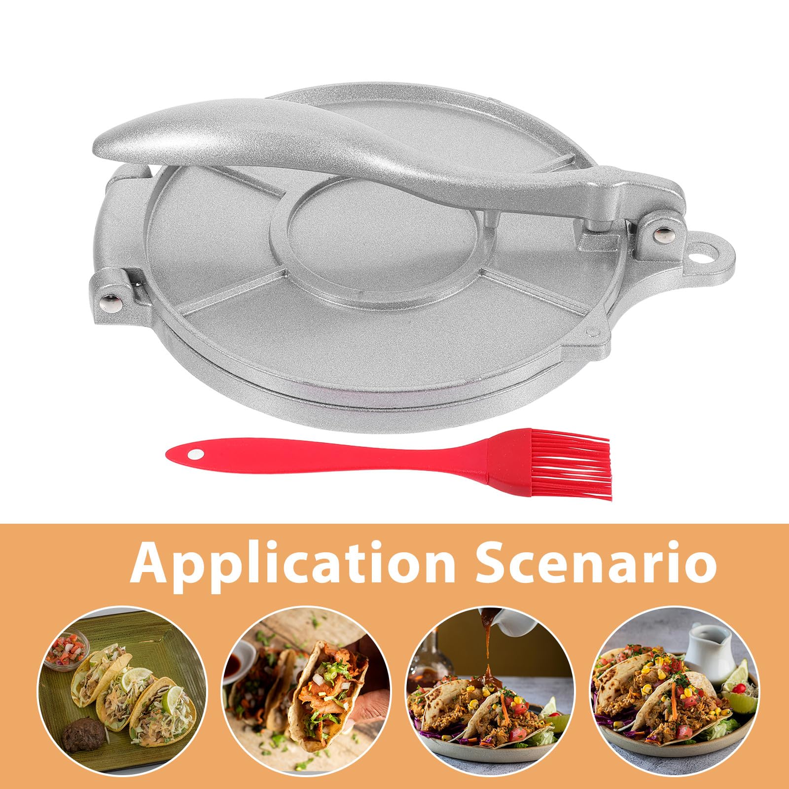LALAFINA Máquina Manual para Hacer Empanadillas y Pierogies de Aleación de Aluminio con Cepillo de Silicona, Fácil de Limpiar, Adecuado para Reuniones Familiares y Fiestas