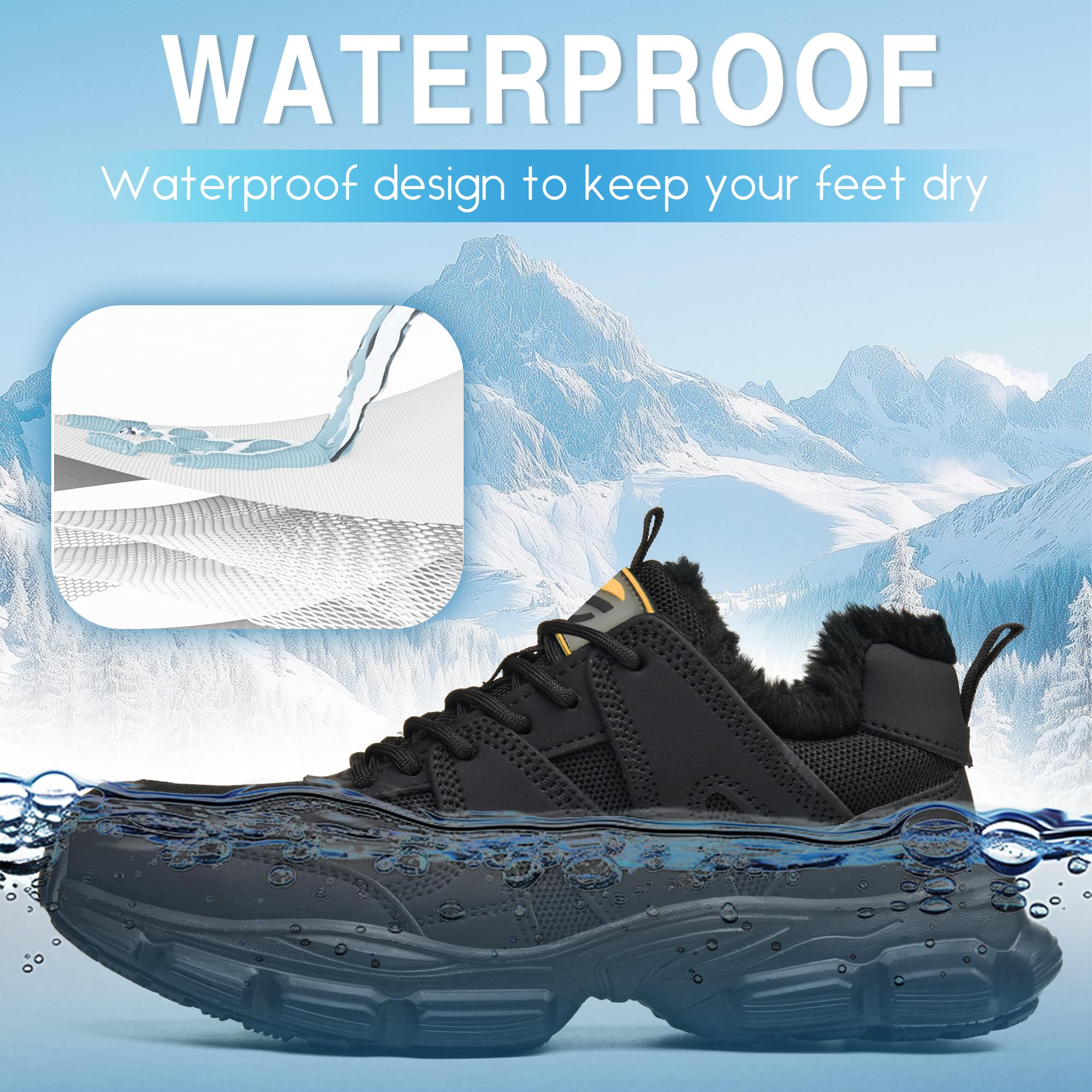 KOIFISH Zapatos de Seguridad Mujer Impermeable Punta de Acero Antideslizantes Forro Térmico