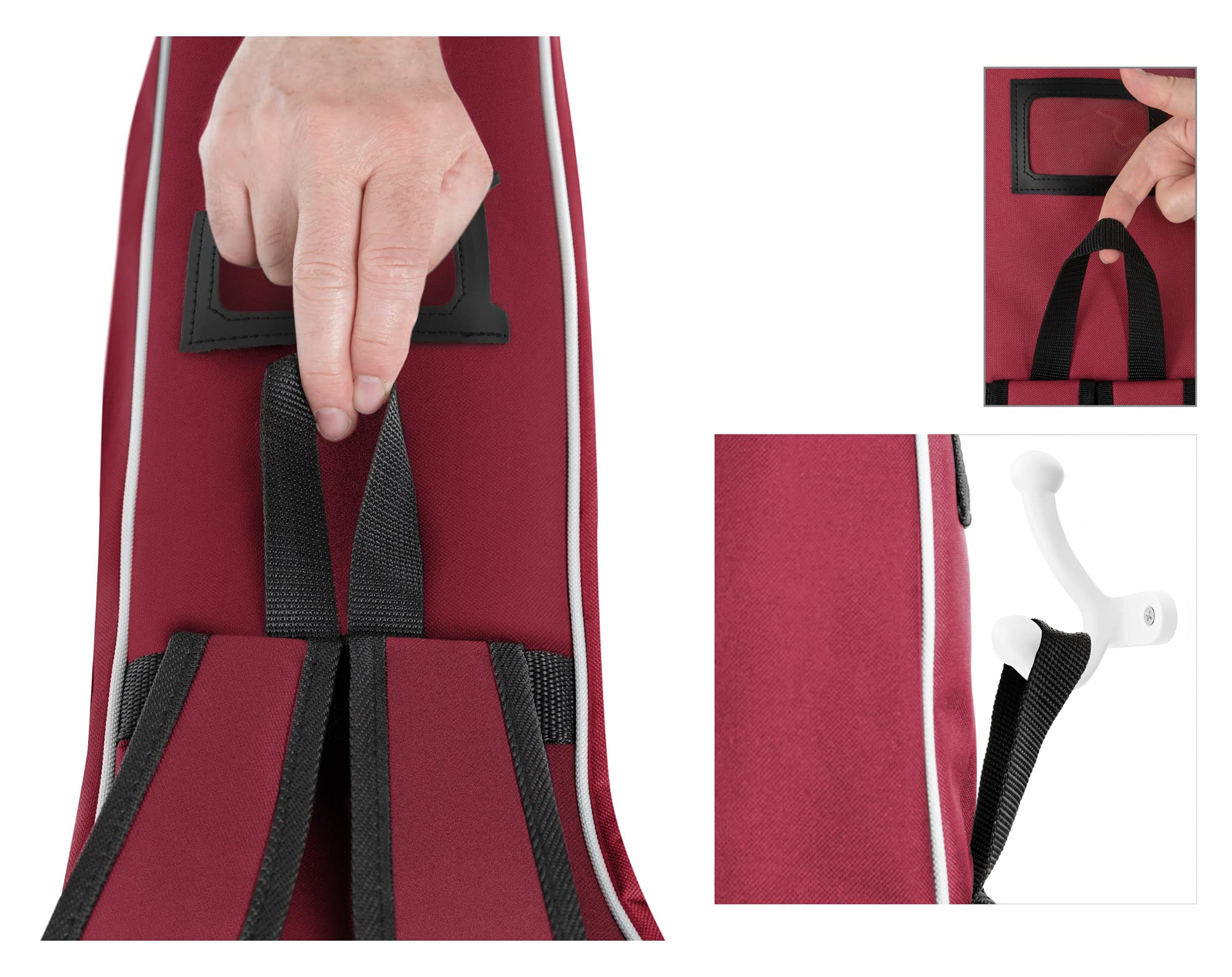 ROCKTILE Custodia Classica Per Chitarra 1/2 (gigbag imbottito, imbracatura zaino, 2 tasche esterne) rosso vino