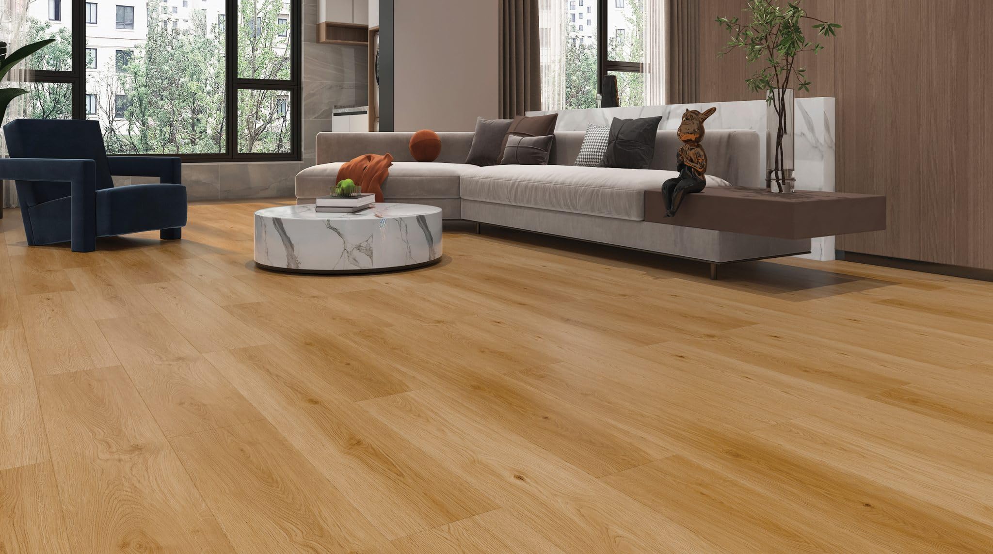 PARQUETCOLLECTION - Pavimento SPC 6mm ROYAL 01009R "Agata" - Incastro Uniclic - AC5/Kl.43 - Strato usura 0,55mm - Tappetino Integrato - Impermeabile - Ideale Bagno e Cucina - [1 box - 2,230m²]
