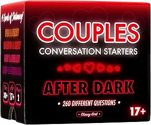 Couples Conversation Starter Card Game for Adults - 260 Spicy & Romantic Questions for Relationships - Date Night Idea - After Dark