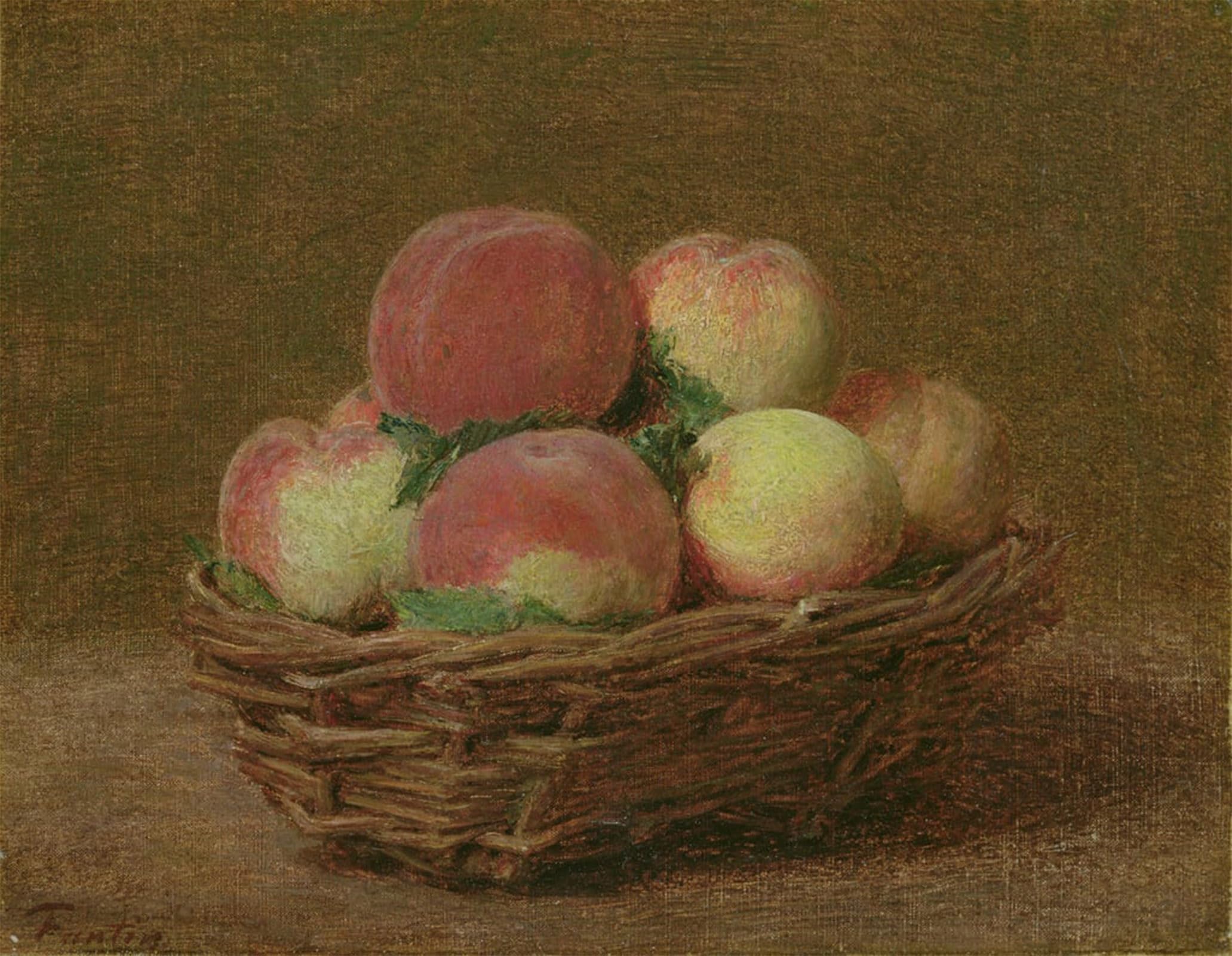 ARTXLXXBN Famous Print Painting Colorful Art Print Peaches by Ignace Henri Jean Fantin Latour Canvas Art Decorations for Home Decor 60x90cm