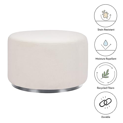 Miniatura 4 de Tuba Gliding Ottoman en Performance Grey Eco-Weave con base plateada