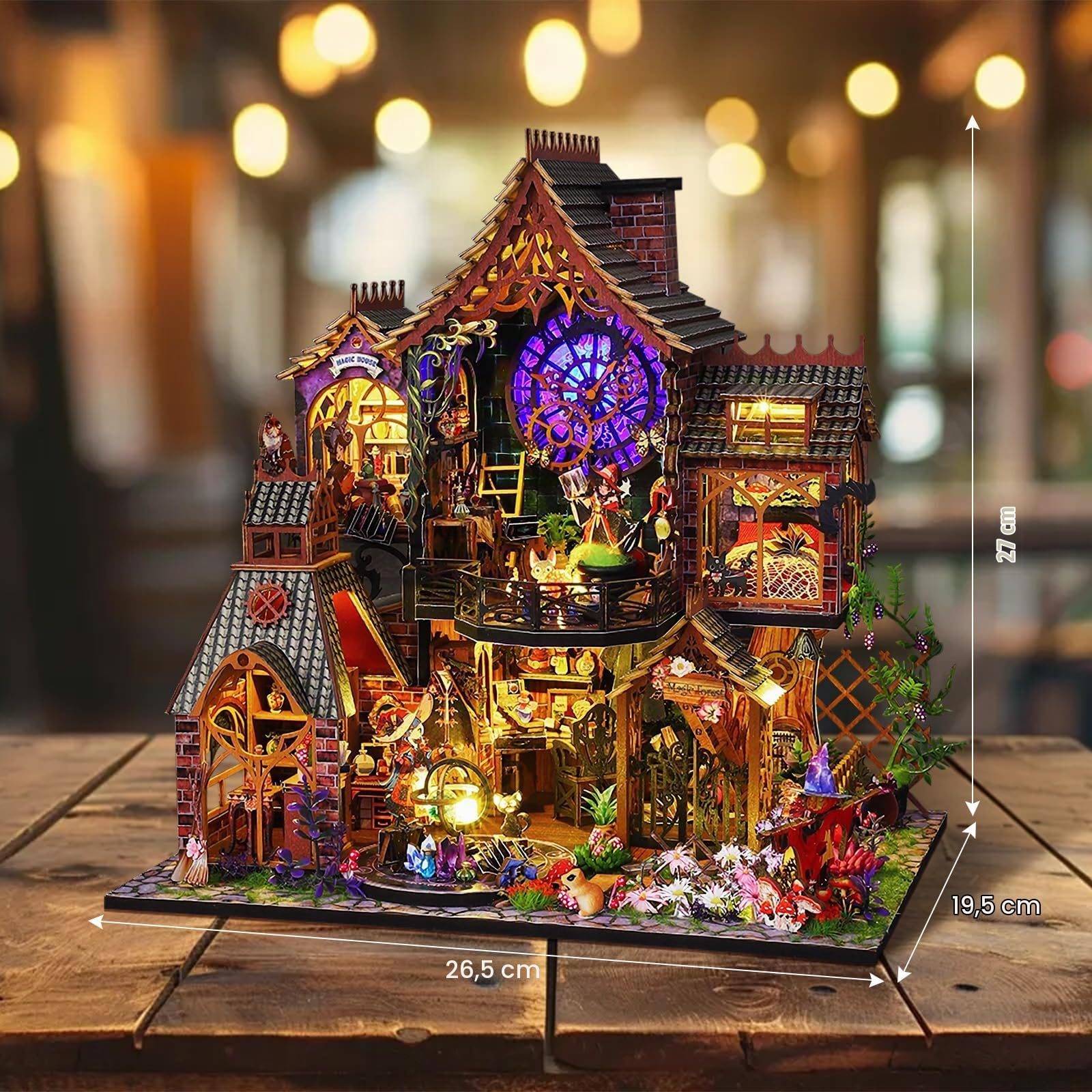 Cuteefun Kit de Casa en Miniatura de Bricolaje para Adultos para Construir, Modelo de Casa de Manualidades con Muebles, Herramientas, Haz tu Propio Regalo(Bosque Mágico)