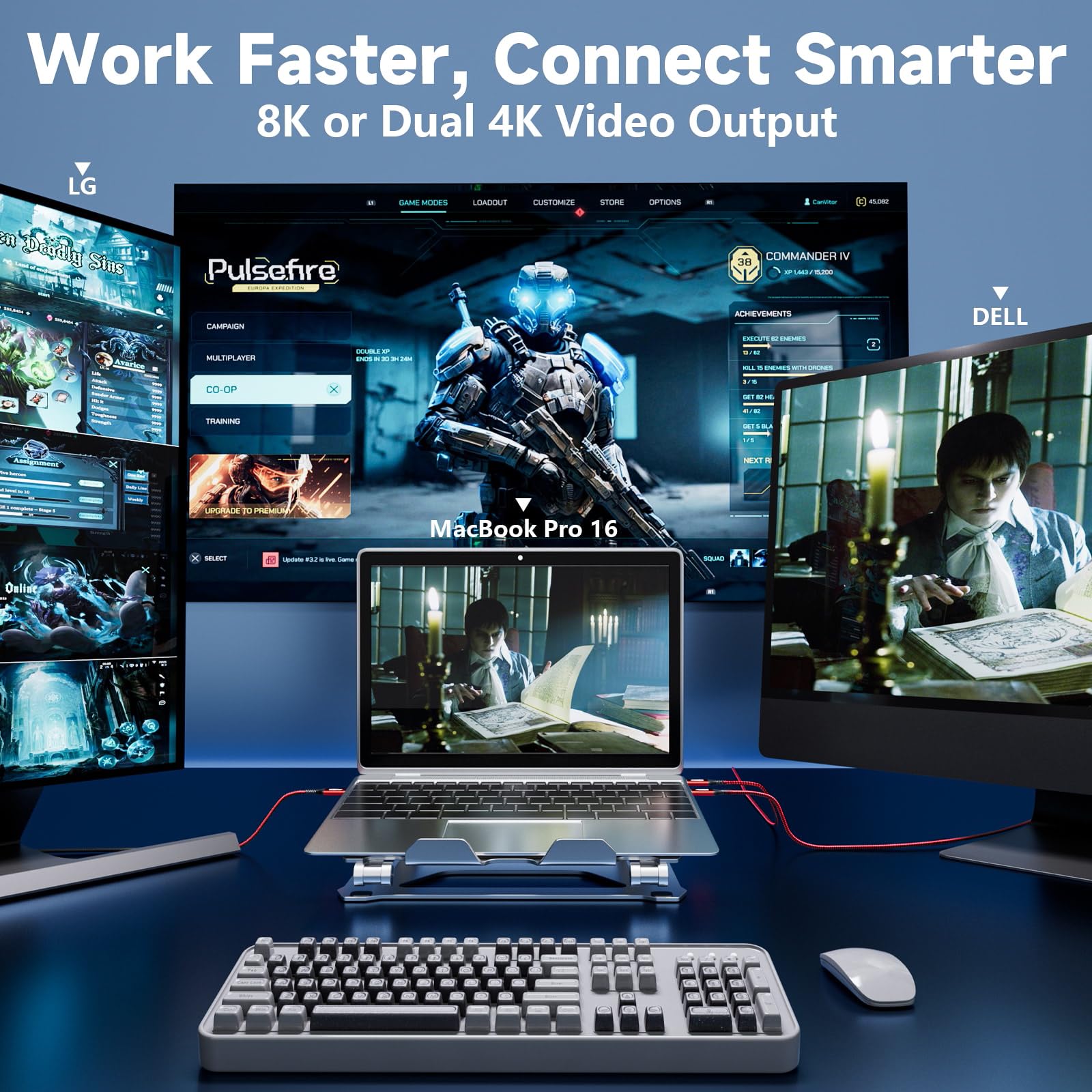 Cable de transferencia de datos USB 3.2 Gen 2X2 para monitor de pantalla 8K UHD 40Gbps 240W para KYY, MNN, Yxk, InnoView, KEFEYA, Anyuse, ForHelp, Ingnok, monitor portátil HDR, cable de alimentación
