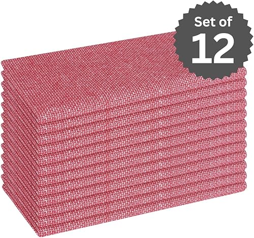 Miniatura 2 de Juego de 12 servilletas de tela de cocina de hierba de primera calidad, 100% algodón, suaves y duraderas, ideales para comedor, restaurante, bodas y