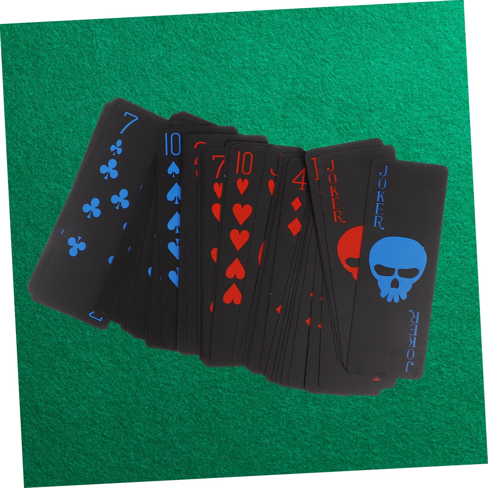 YARNOW Póker Impermeables de PVC Negro Diseño de Calavera, Duraderas y Resistentes para Fiestas y Entretenimiento Adulto