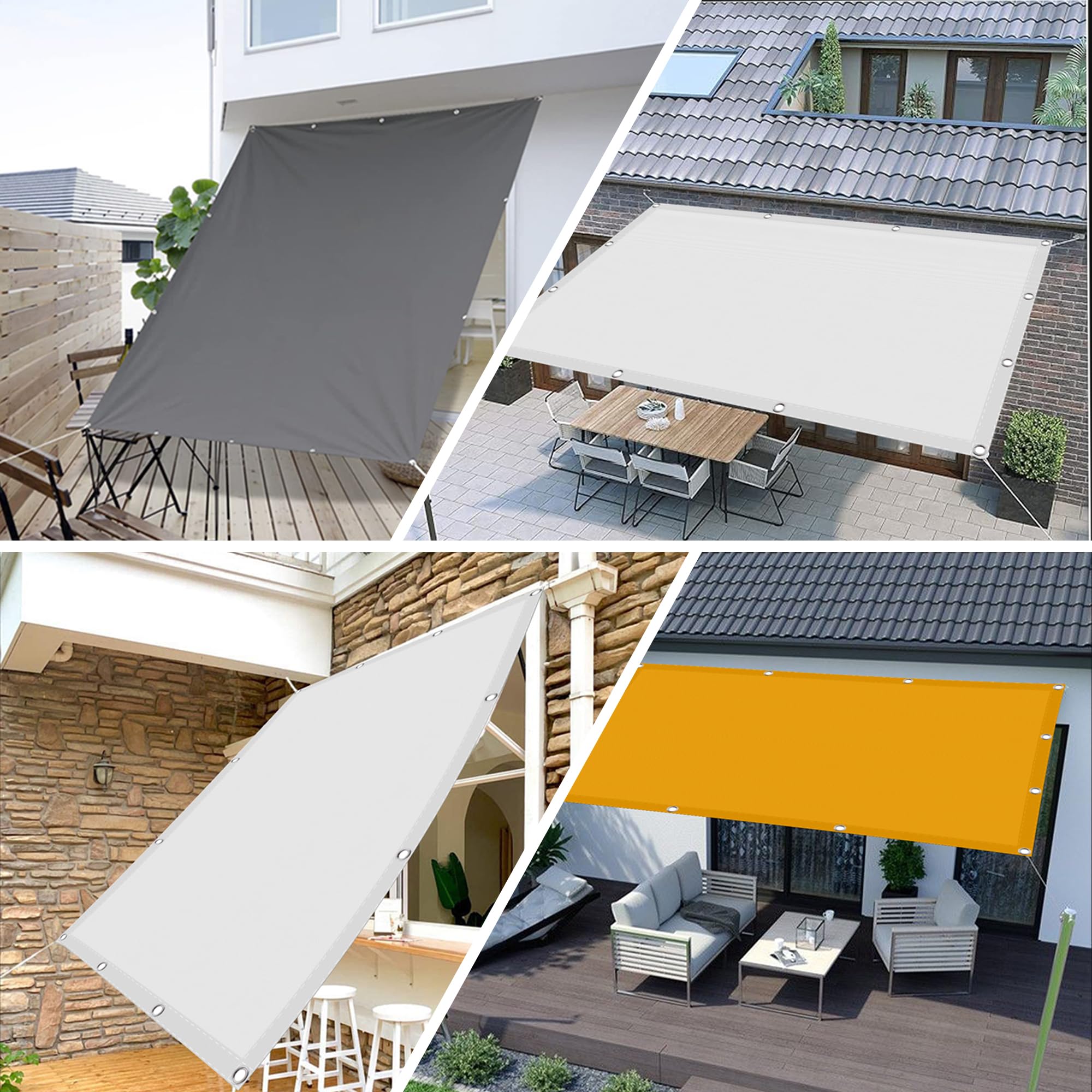 Tenda Parasole Rettangolare 3.5x5m - Blocco UV 98% Con Occhielli E Corde Per Esterno