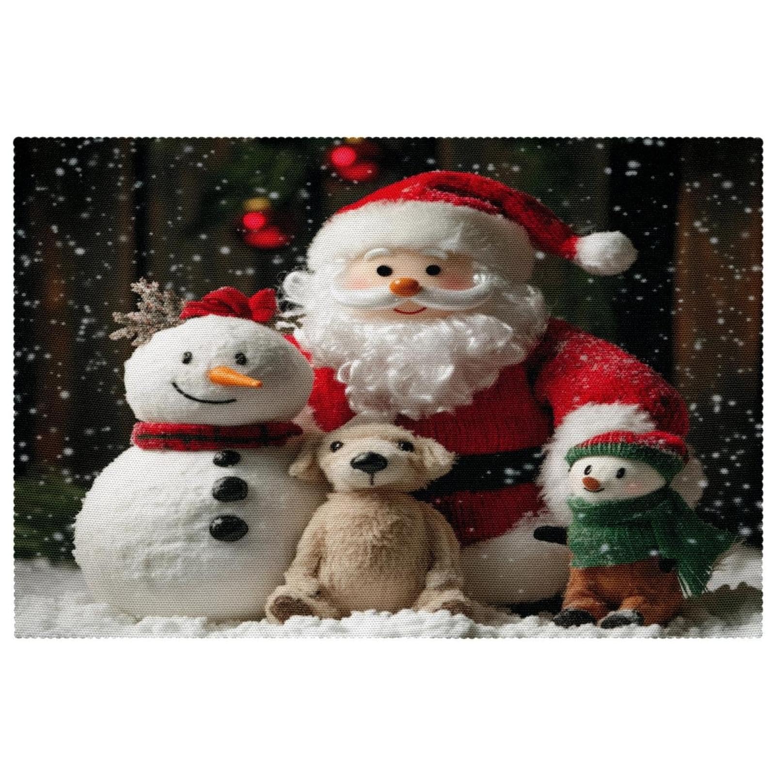Set de table de Noël antidérapant pour protéger la table en bois
