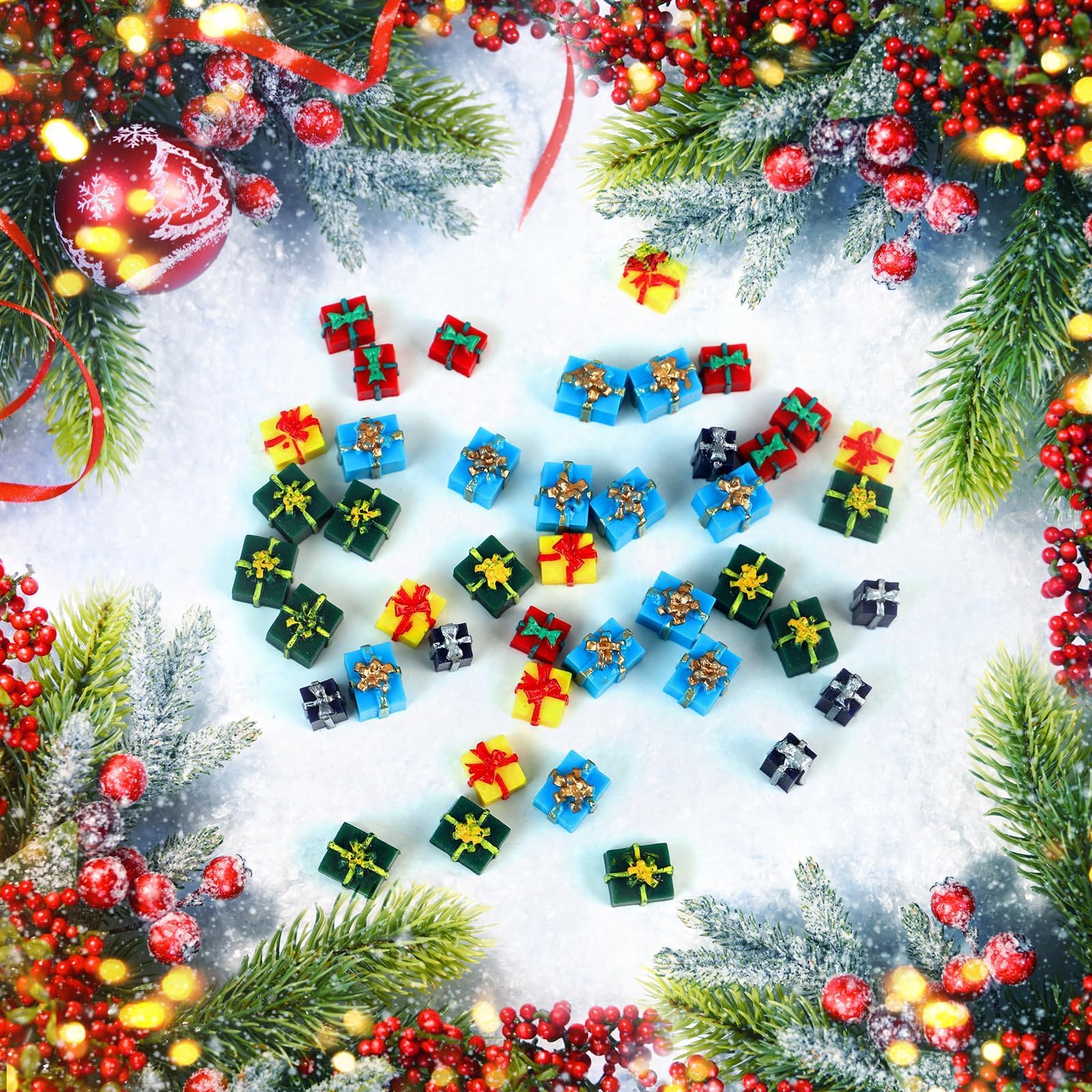 Amazon.co.jp: clothmile 100ピース クリスマスミニチュアギフト 樹脂
