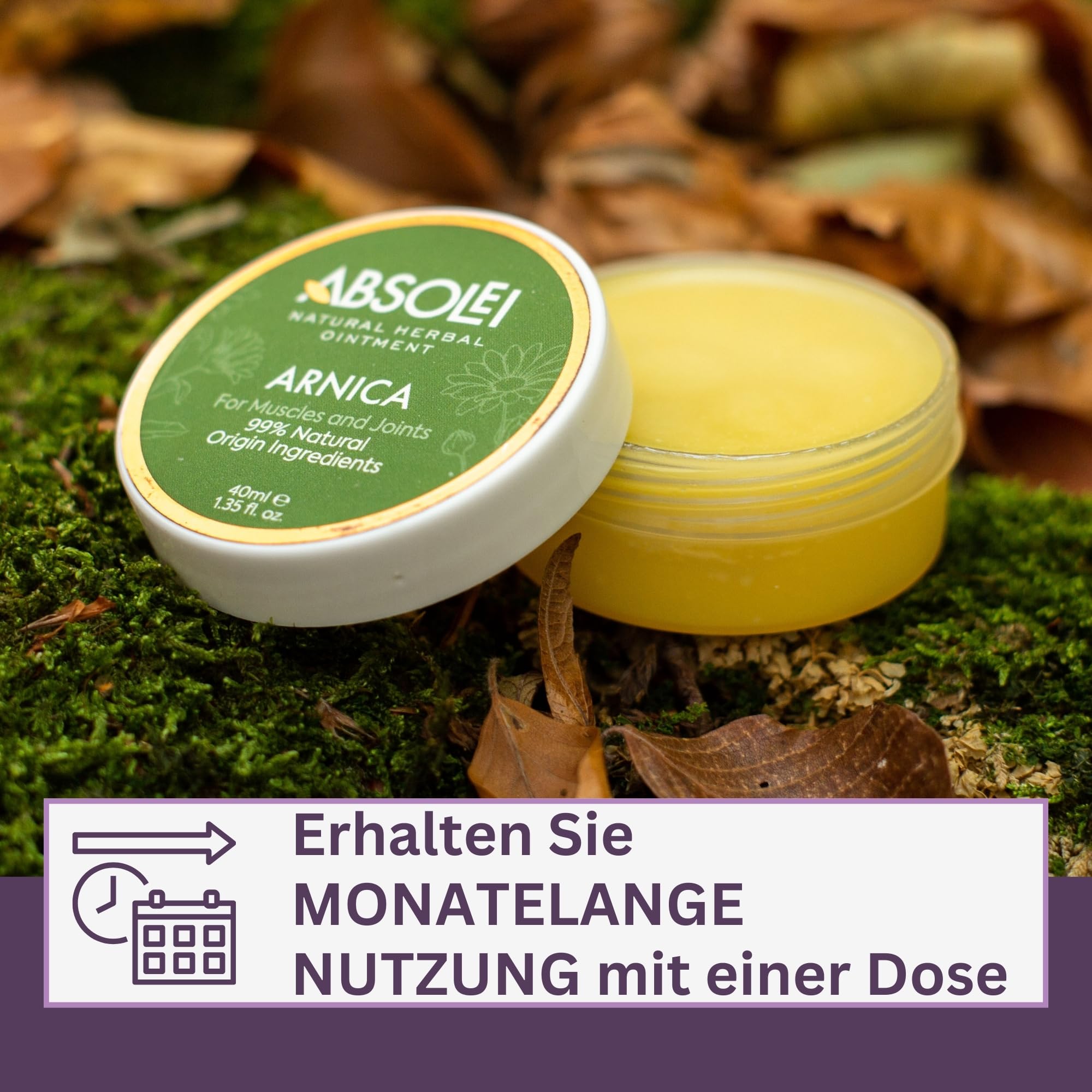 Arnika Salbe, Natürliche Salbe für Muskeln, Blutergüsse und Schwellungen, 40 ml (3er Pack)