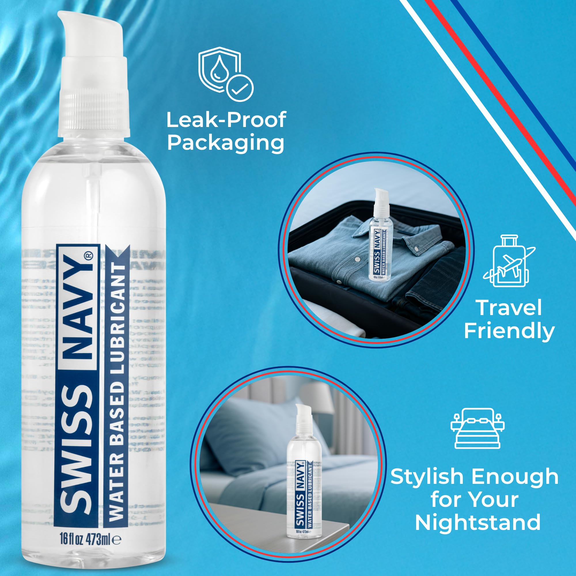 Amazon.com: Swiss Navy Premium Water-Based Lubricant - 16 oz - Lubricating  Gel for Men, Women & Couples - Toy Safe - Non-Staining Formula - Compatible  with Latex & Condoms : Health & Household