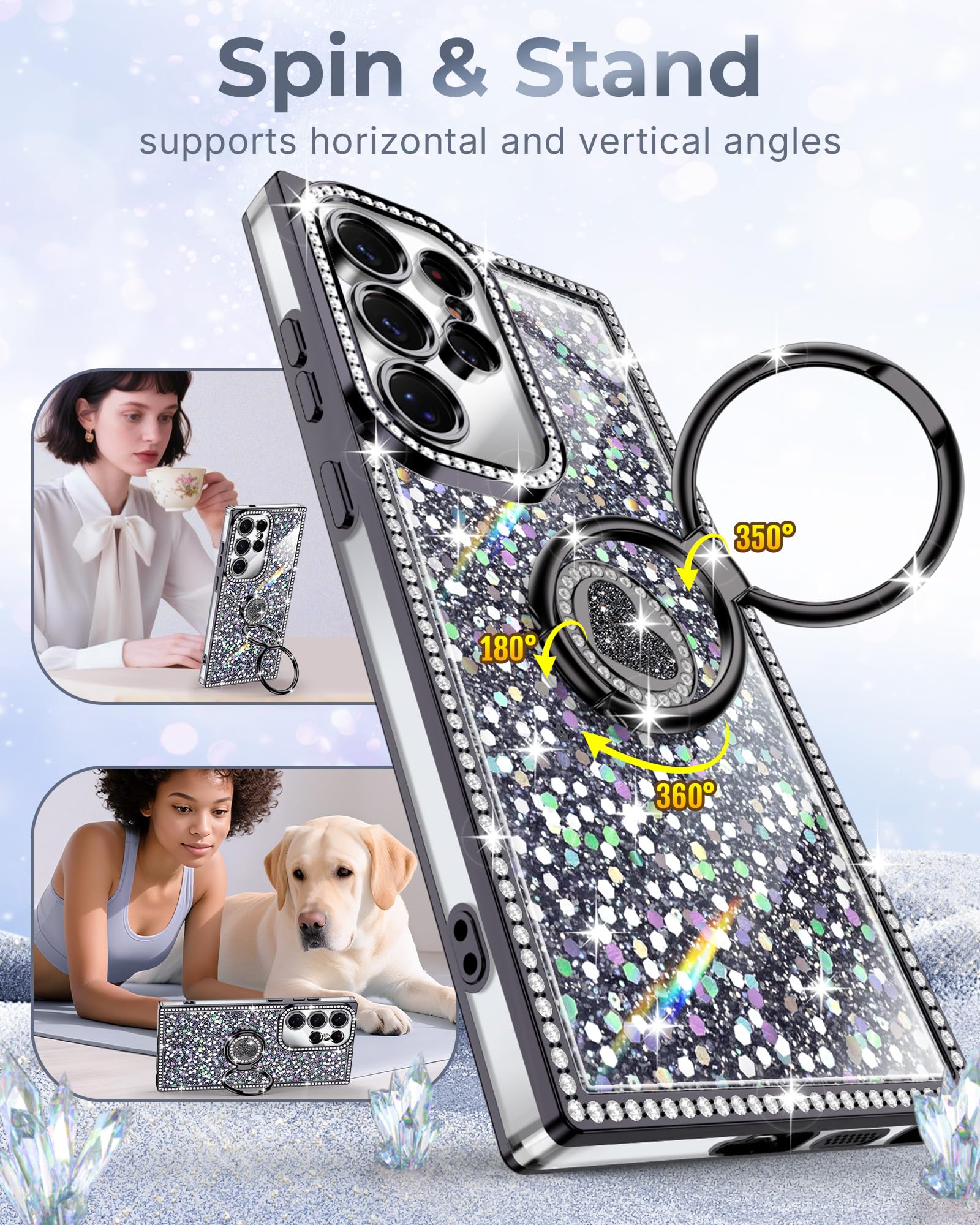Amazon.com: XYZ for Samsung Galaxy S22 Ultra Case, Glitter Bling