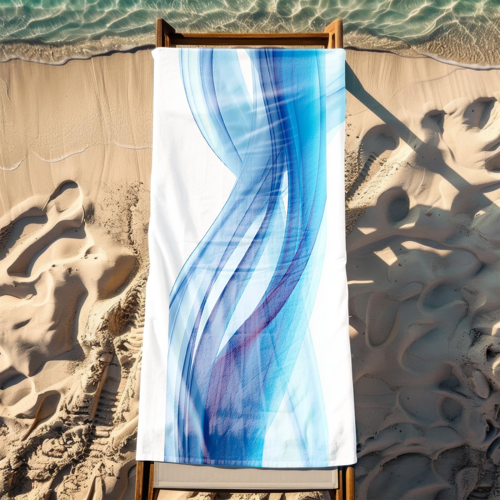 Telo Mare Microfibra 210x230 Geometria Del Gradiente Verde Telo Spiaggia Grande Antisabbia,XXL Asciugamano Mare, Asciugatura Rapida, Stuoia Spiaggia Leggero E Portatile