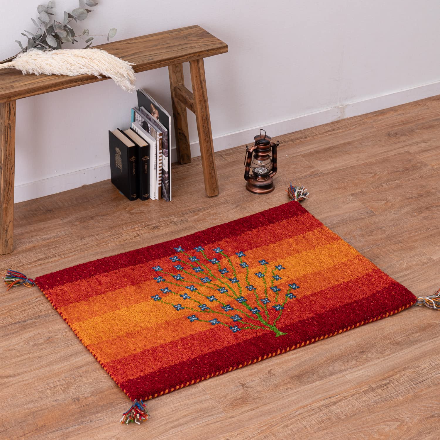 8. ギャッべ Amazon｜萩原 ギャッベ 玄関マット 屋内 レッド 約60×90cm 「GABBEH A8