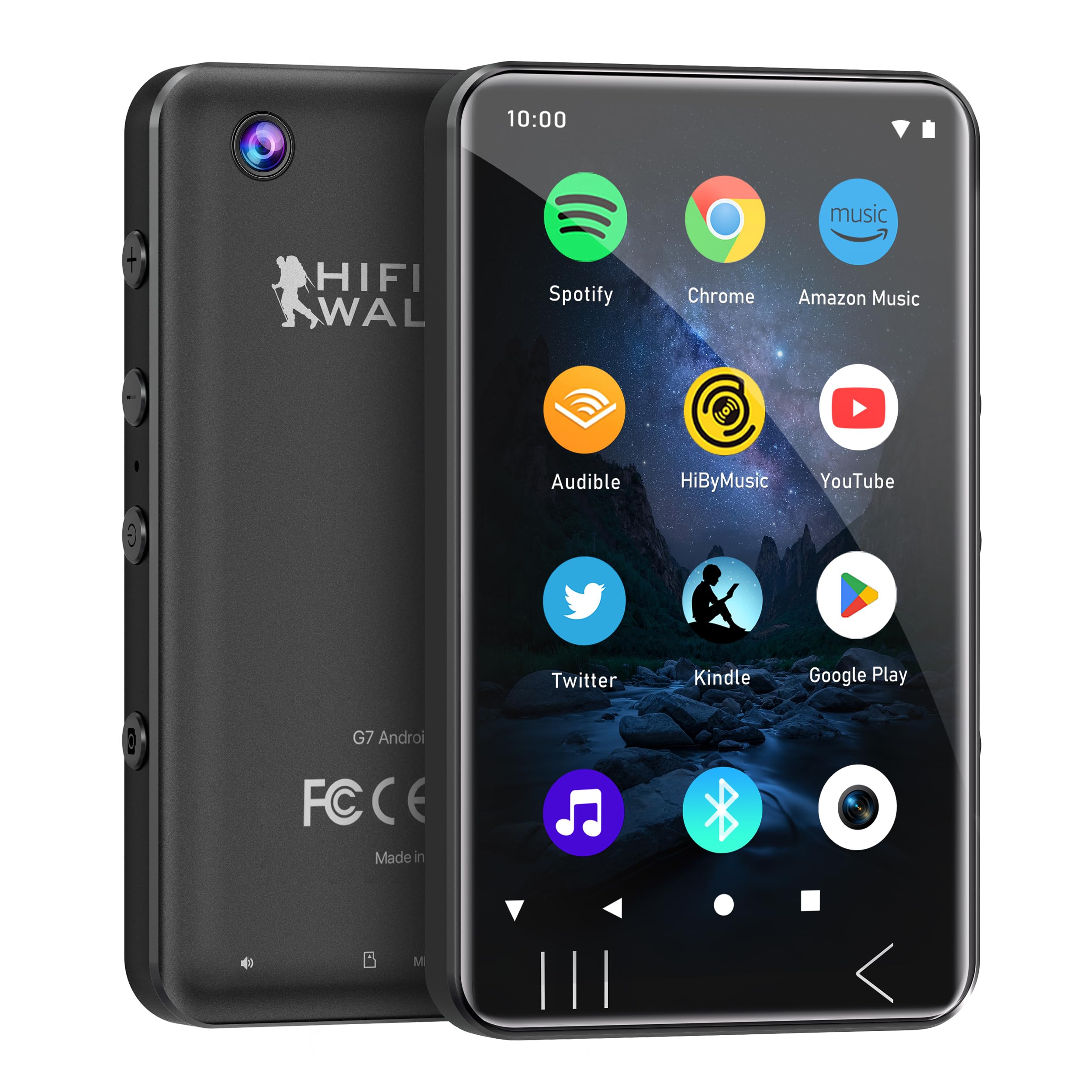 HIFI WALKER G7 Android 13 MP3 Player with Bluetooth WiFi 3GB RAM 144GB Total Storage 4 Touchscreen MP3
