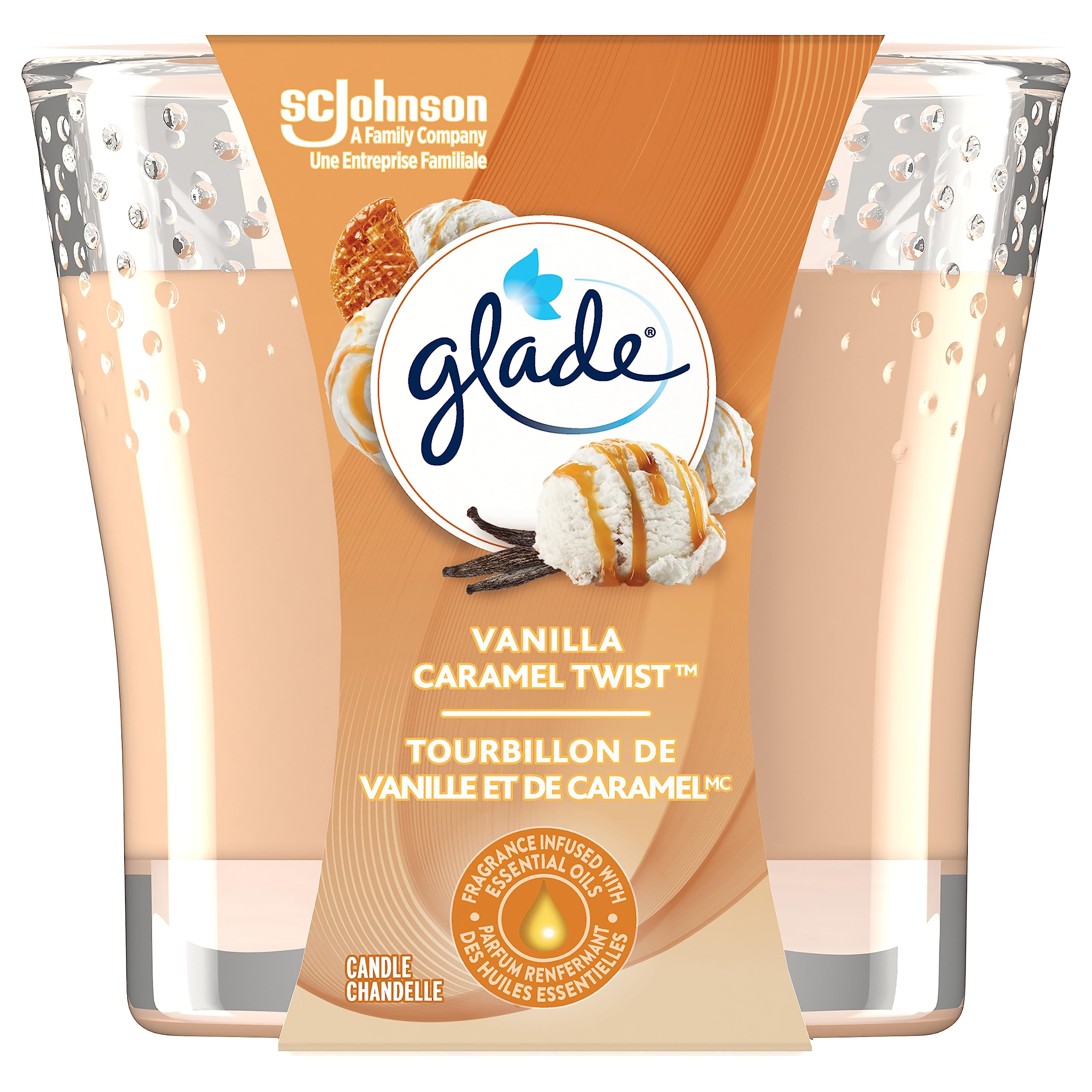Glade Scented Candle, Vanilla Caramel Twist, 1-Wick Candle, Air Freshener Infused with Essential Oils, 1 Count : Amazon.ca: Health &amp; Personal Care