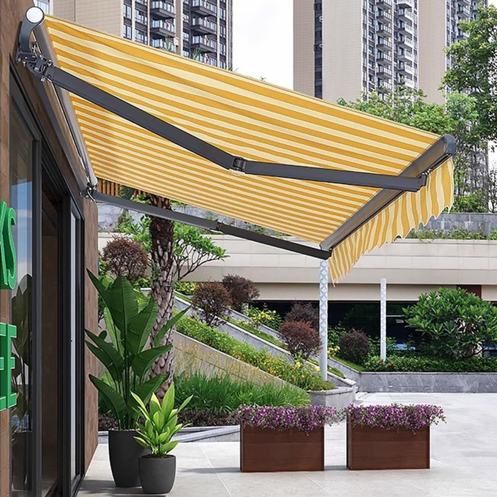 REDEXI Replacement Sun Shade Shelter Fabric 100% Polyester Canvas, Outdoor Awning Canopy Cover Awning Shade Cloth, Sun Shade Top Cover For Window Door Market Deck(22.9x11.5ft/7x3.5m