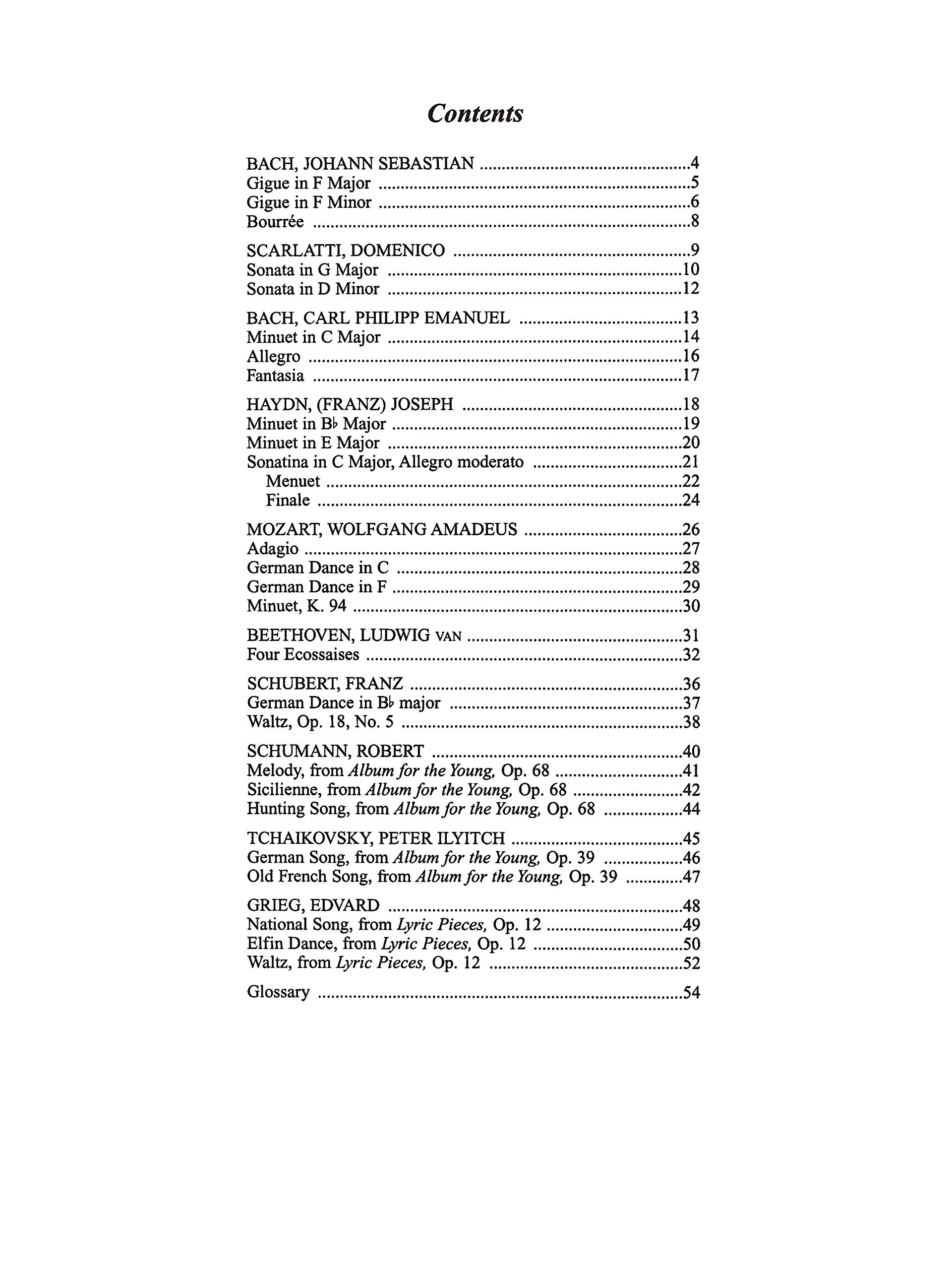 Piano Literature of the 17th, 18th and 19th Centuries, Bk 4