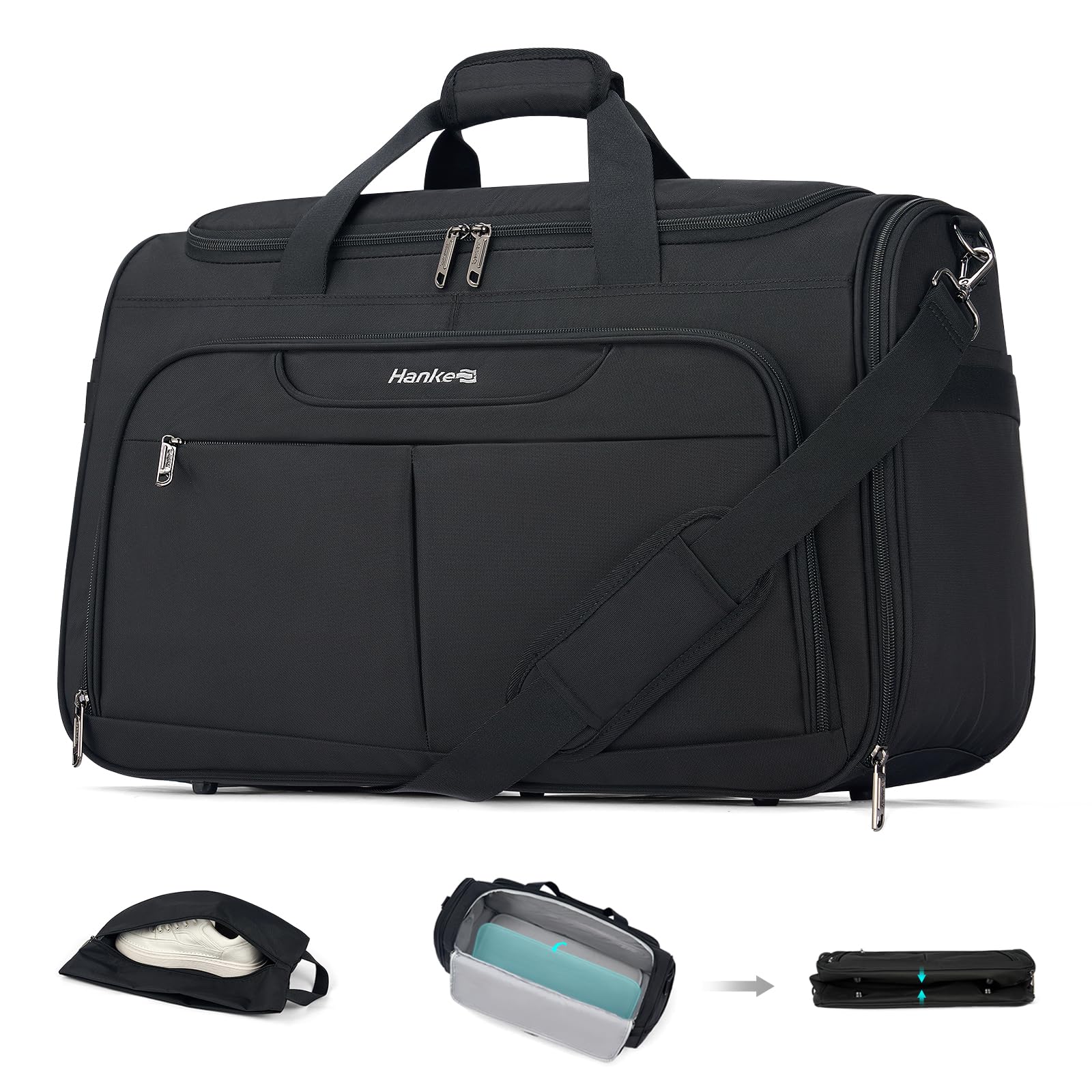 Hanke Carry On luggage Bags for Travel Large Foldable Duffle Bag for Travel Softside Lightweight Travel Bag Carry