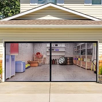Q Hillstar Garage Door Screen For 2 Car 16x7ft Garage Doors Heavy Duty Garage Screens Door With Magnets Retractable Hands Free Garage Net Screen Magnetic Garage Mesh Screen With 6 Strapping Tapes Q Hillstar Garage Door Screen For 2 Car 16x7ft Garage Doors Heavy Duty Garage Screens Door With Magnets Retractable Hands Free Garage Net Screen Magnetic Garage Mesh Screen With 6 Strapping Tapes
