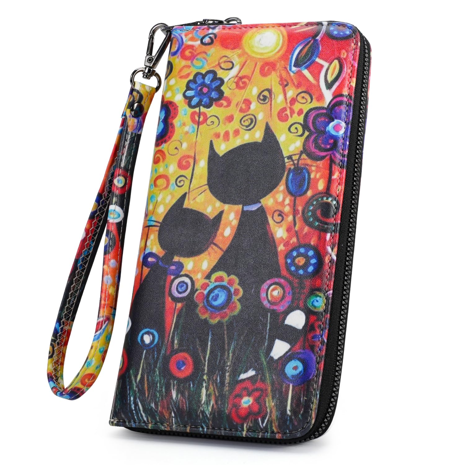 APHISON Wallet Women Large Capacity Clutch Purse For Ladies Card Holder RFID Wristlet Phone Zipper Coin Travel Pocket