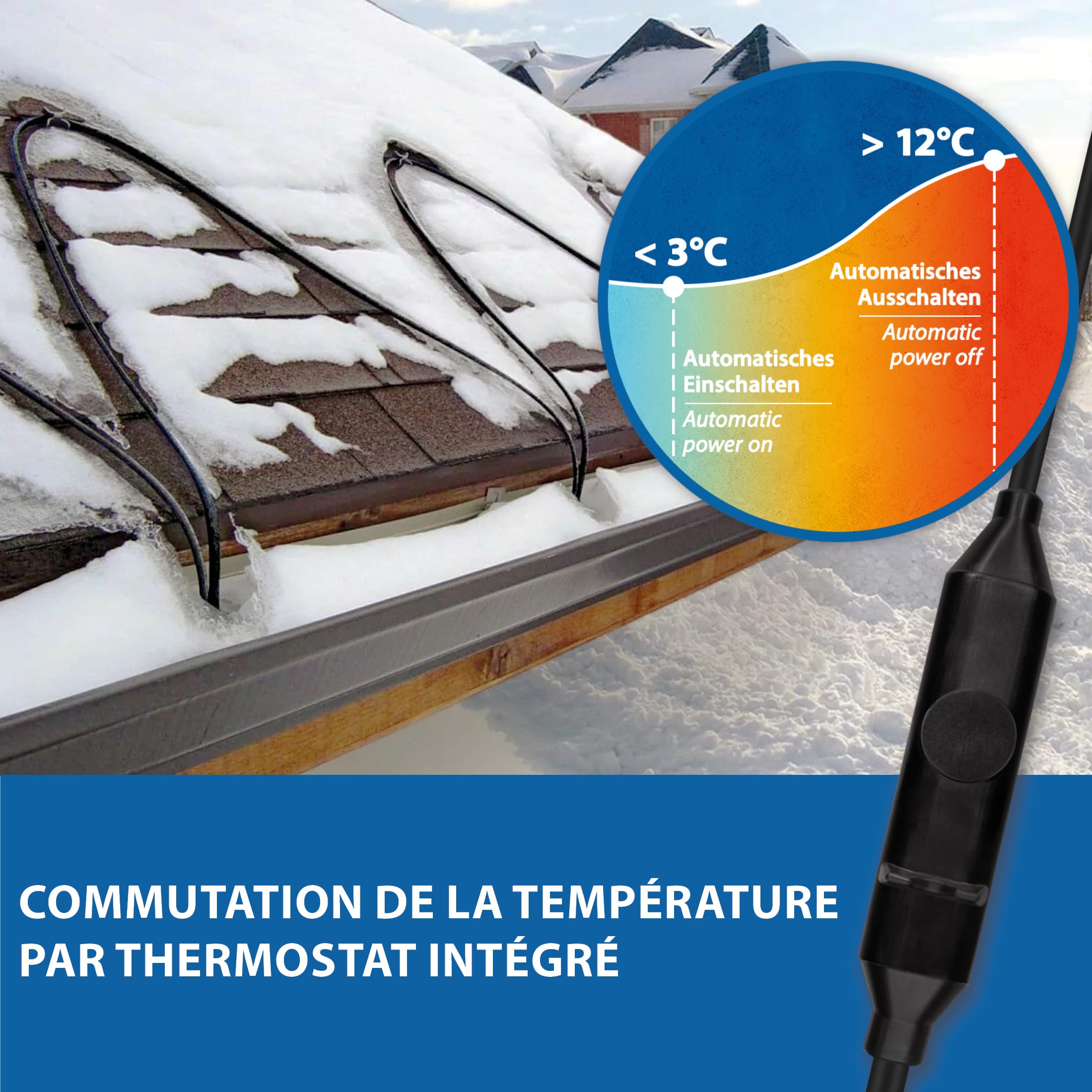 Kit complet de chauffage 6 m avec fiche de protection individuelle et bande d'étanchéité