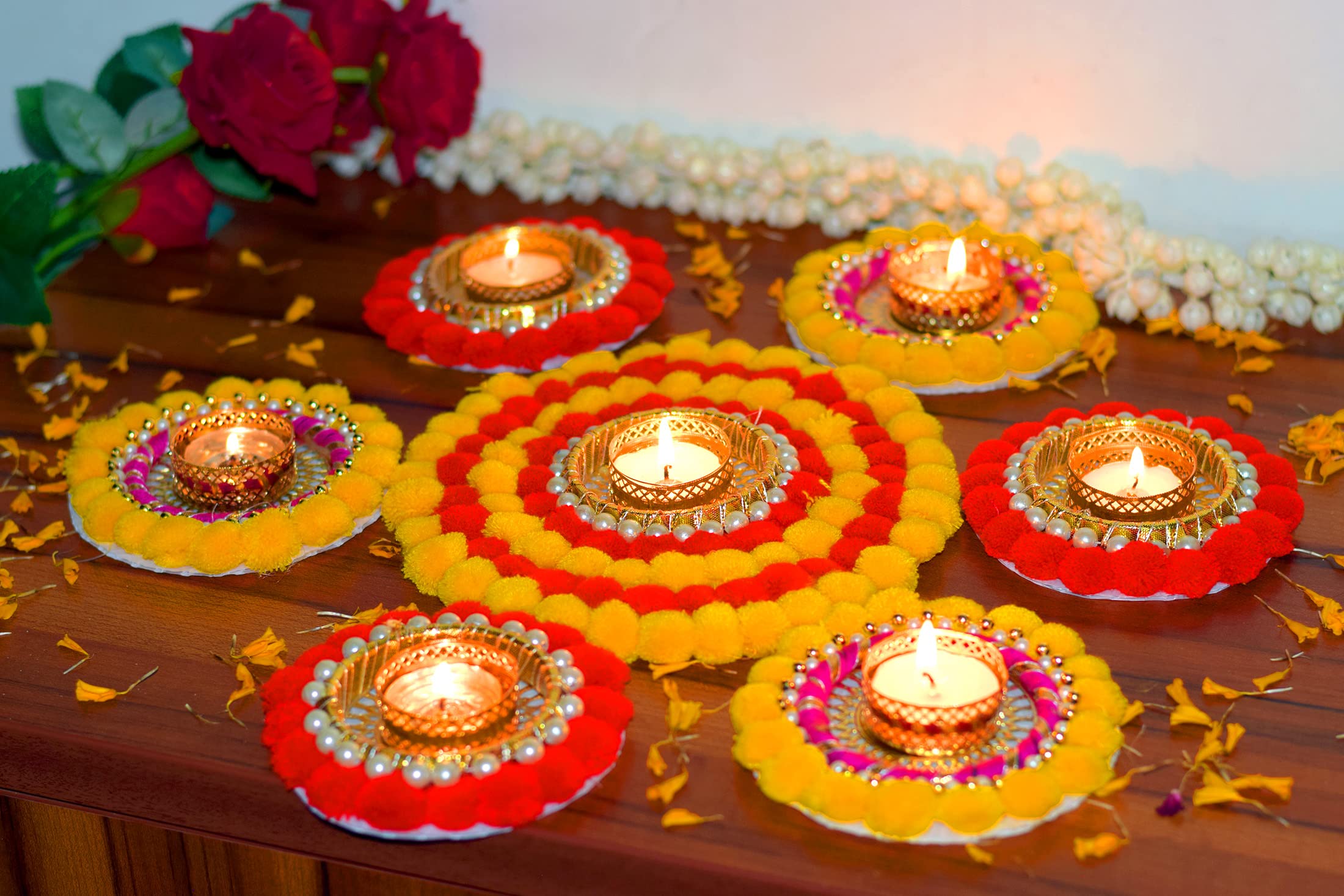 flower rangoli for diwali 