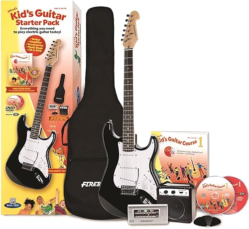 Alfreds - Curso de guitarra eléctrica para niños paquete completo guitarra eléctrica amplificador libro de lecciones CD DVD software interactivo