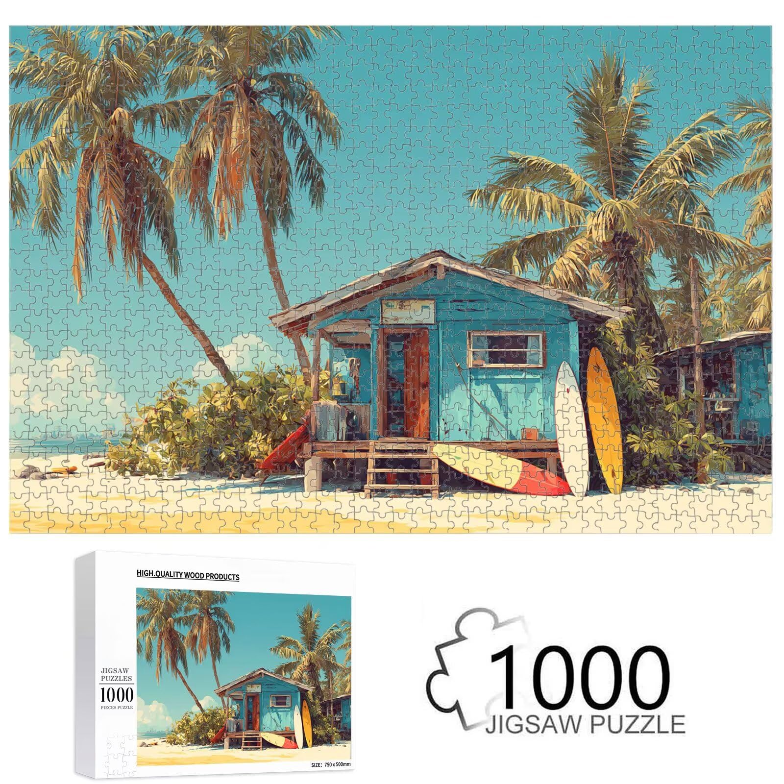 5000 elementów, puzzle dla dorosłych, krajobraz i morze, drewniane puzzle 1T#573