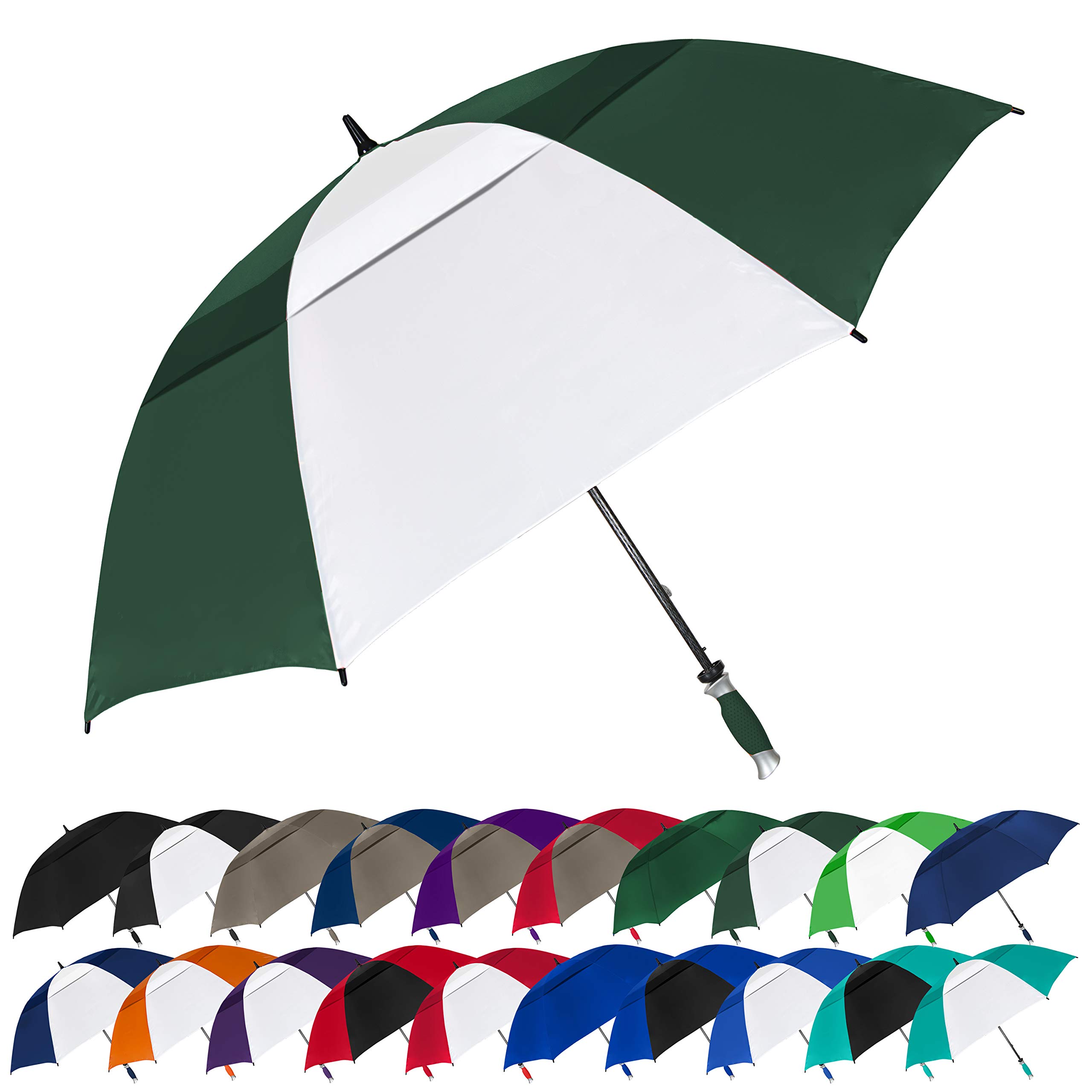 STROMBERGBRAND UMBRELLASBrand The Vented Typhoon Tamer Hunter Green White