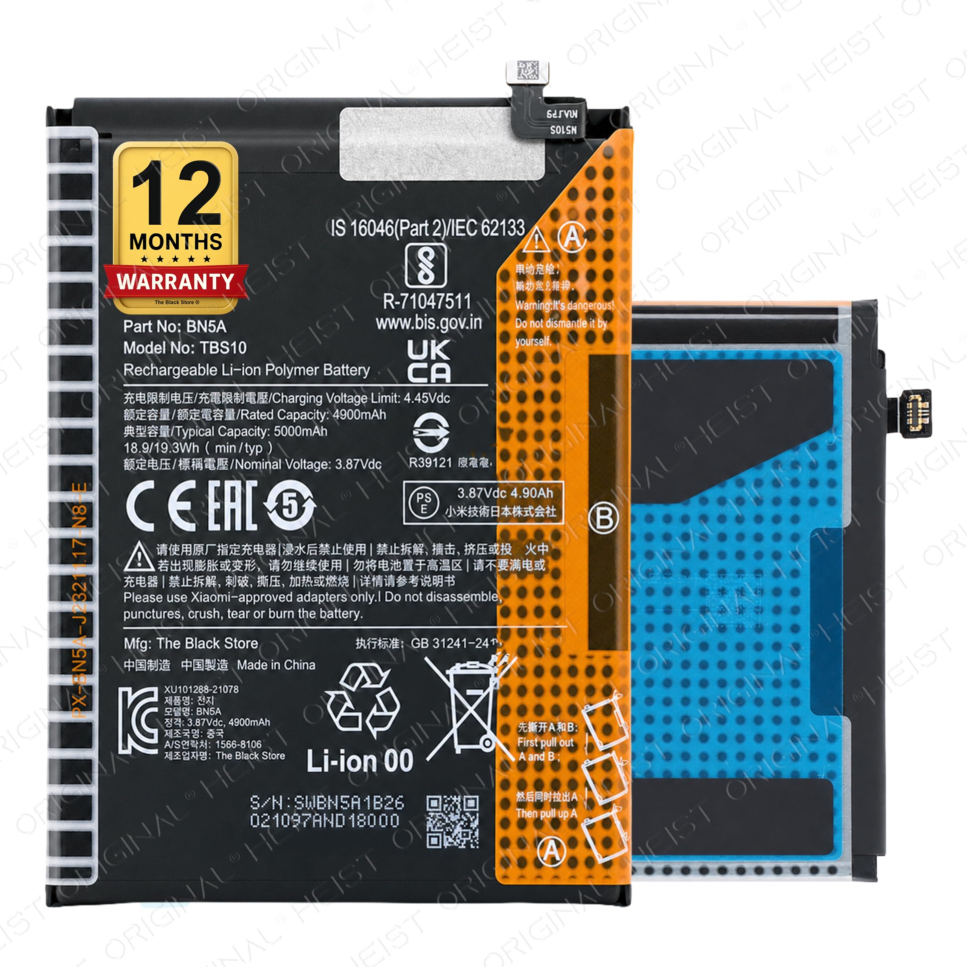 Original 5000mAh Battery BN5A for Xiaomi Poco M3 Pro 5G - 12 Months Warranty* (Power Black, M2103K19PY)-image-14
