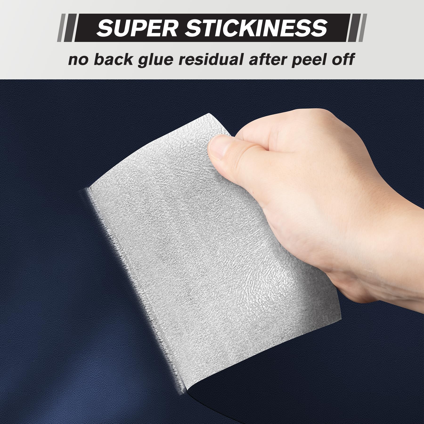 Pelle Adesiva per Riparazioni Autoadesivo, 80 x 200 cm Patch di Riparazione in Pelle,Ecopelle Adesiva per Divani, Sedili Auto, Mobili, Borse, Giacche （Liscio Blu navy）
